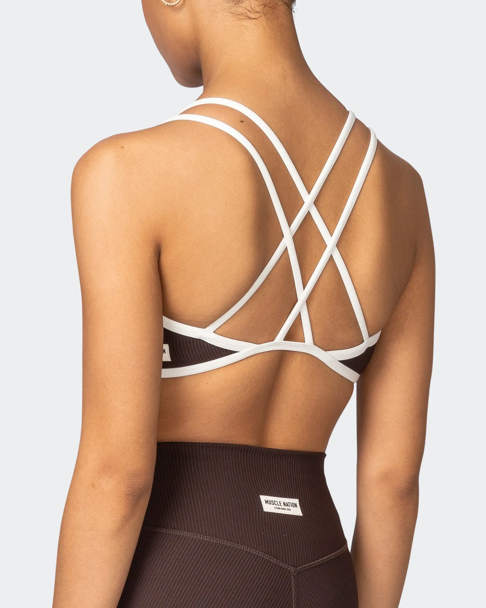 Curves Rib Bralette - Cocoa sold by Muscle Nation product image thumbnail 5