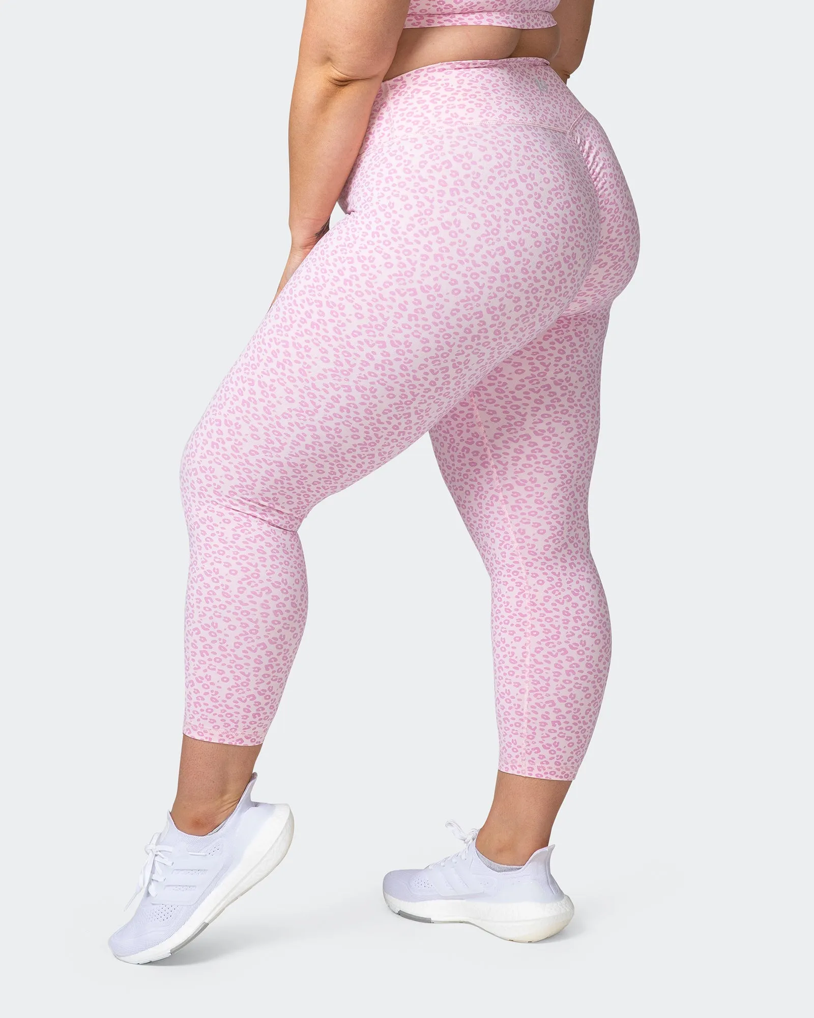 Signature Scrunch 7/8 Leggings - Rose Quartz Mini Cheetah Print sold by Muscle Nation