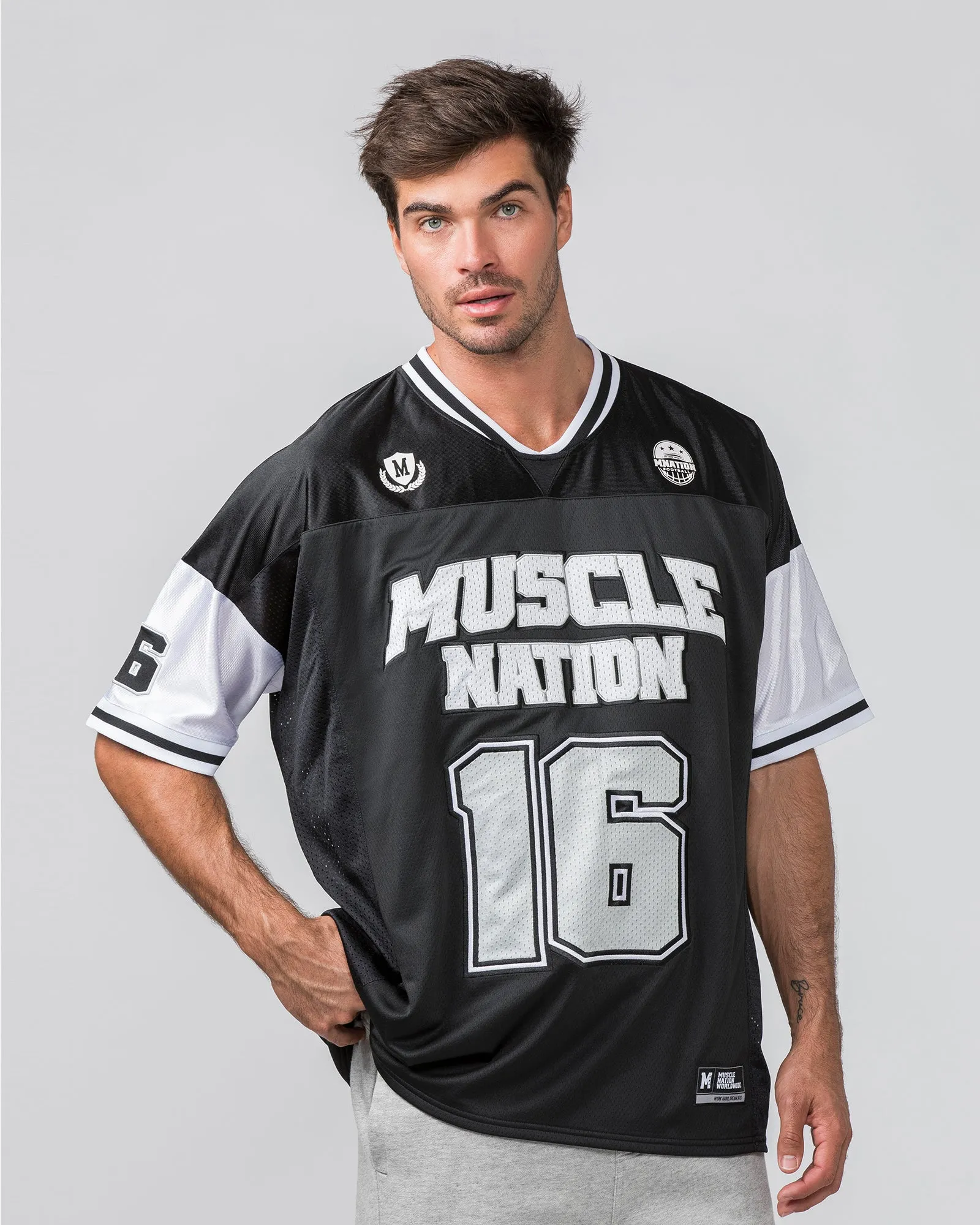 Oversized Jersey - Black sold by Muscle Nation product image thumbnail 2