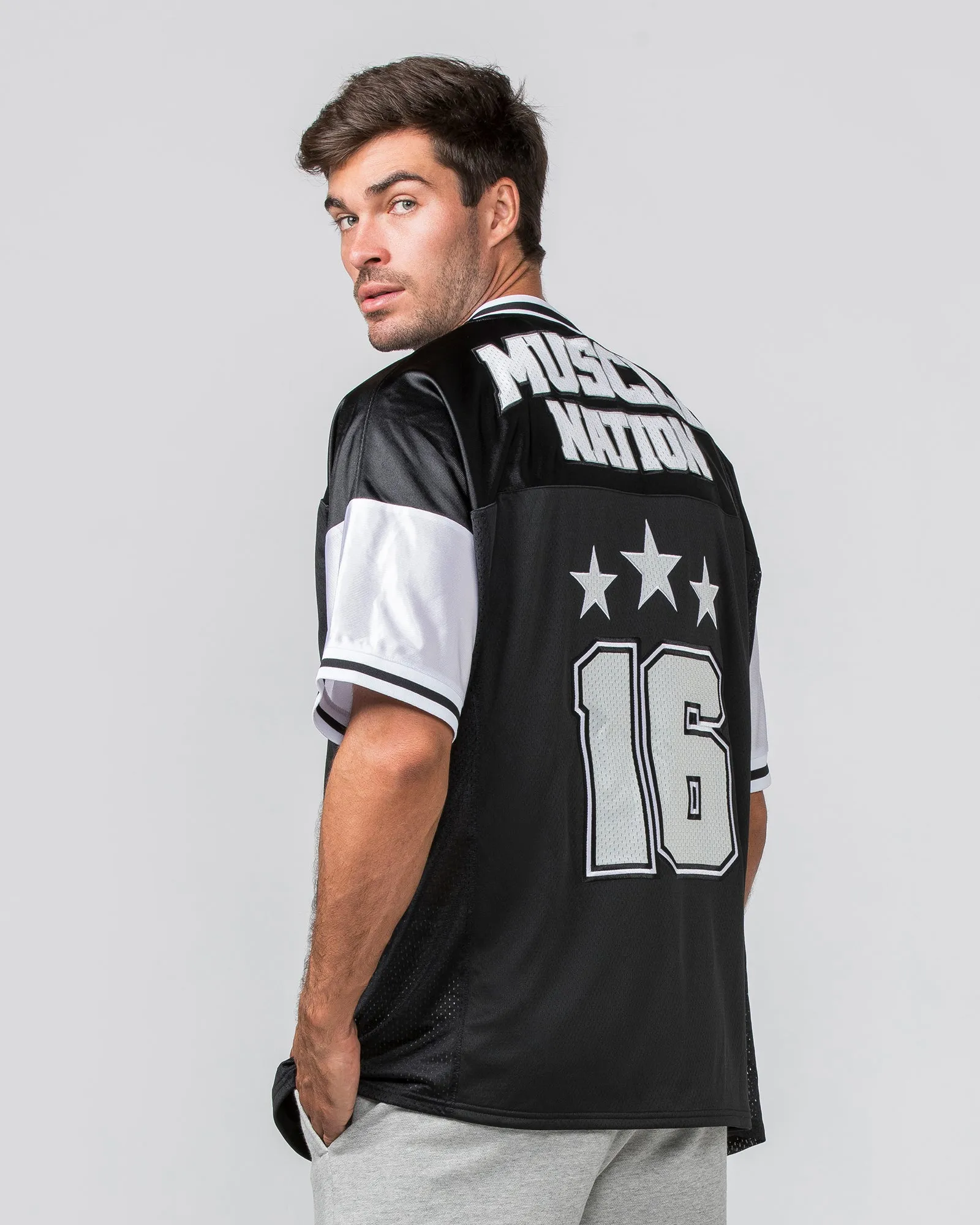Oversized Jersey - Black sold by Muscle Nation product image thumbnail 4