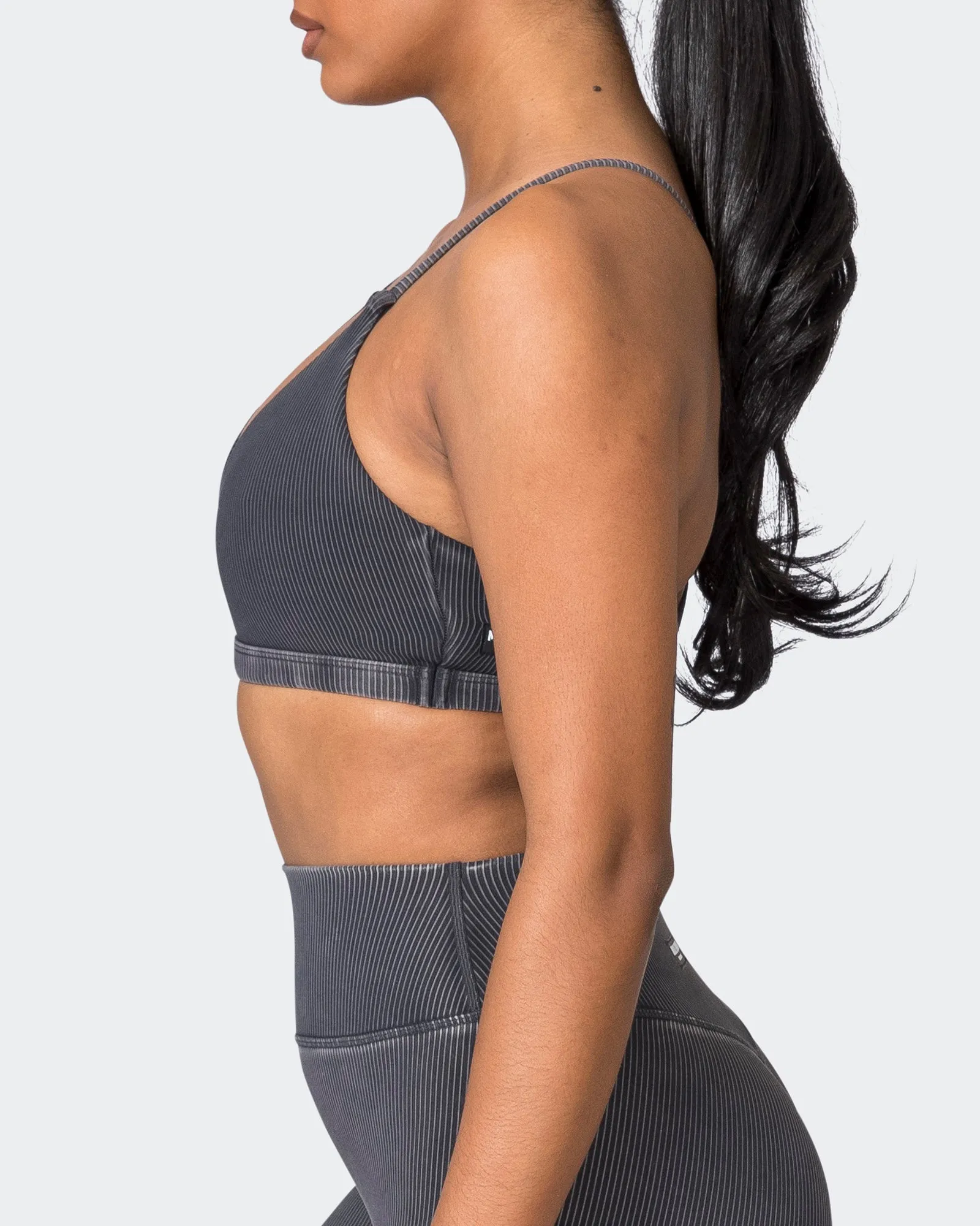 Levitate Vintage Rib Bralette - Washed Black sold by Muscle Nation product image thumbnail 4
