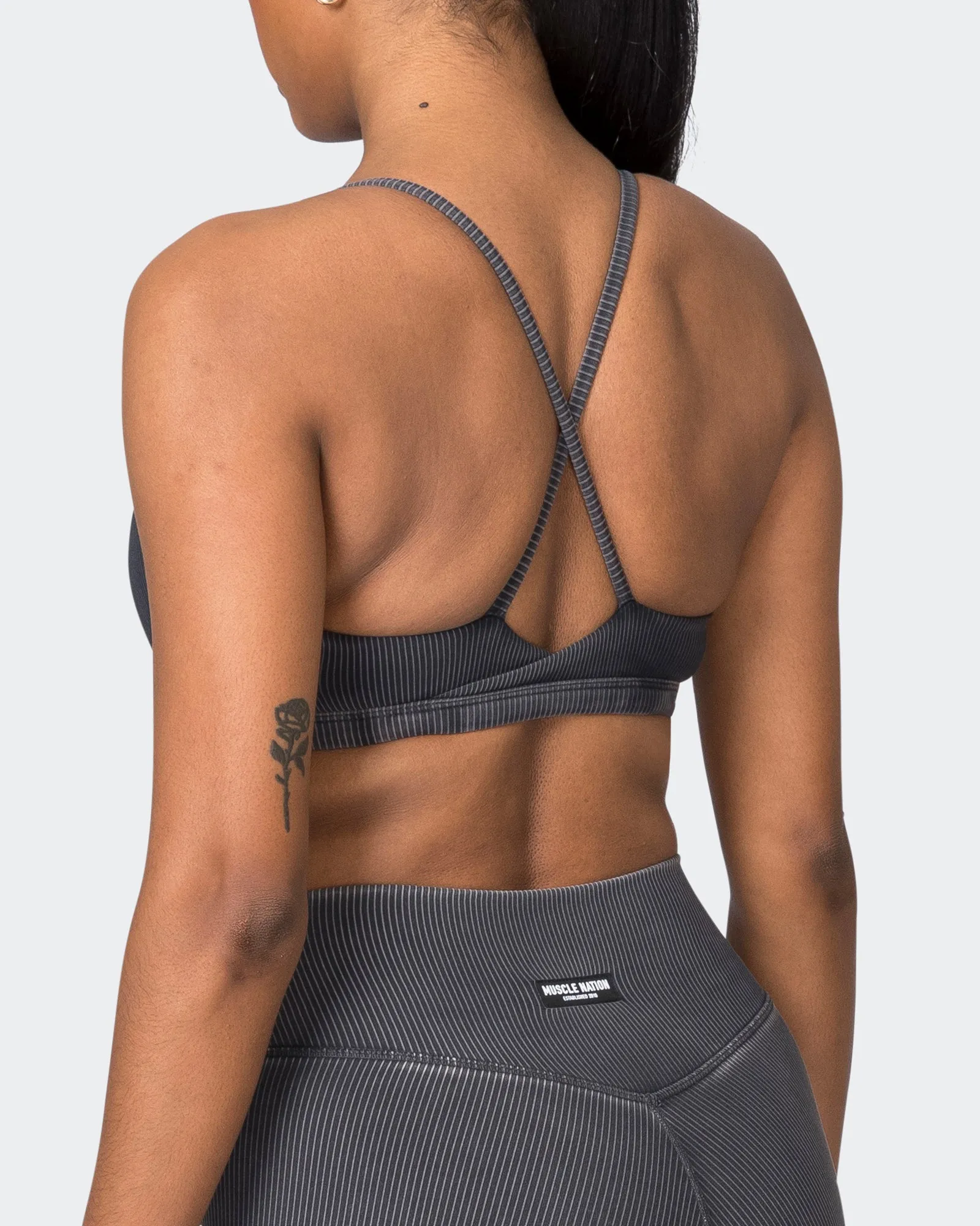 Levitate Vintage Rib Bralette - Washed Black sold by Muscle Nation product image thumbnail 5