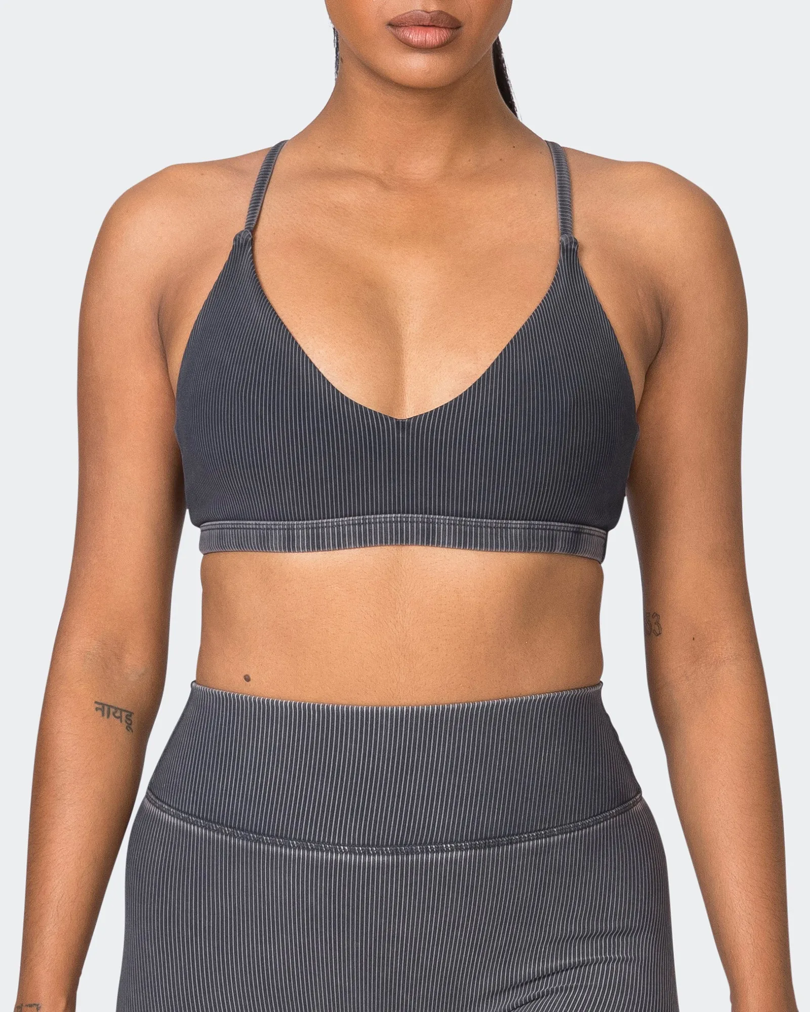 Levitate Vintage Rib Bralette - Washed Black sold by Muscle Nation product image thumbnail 2