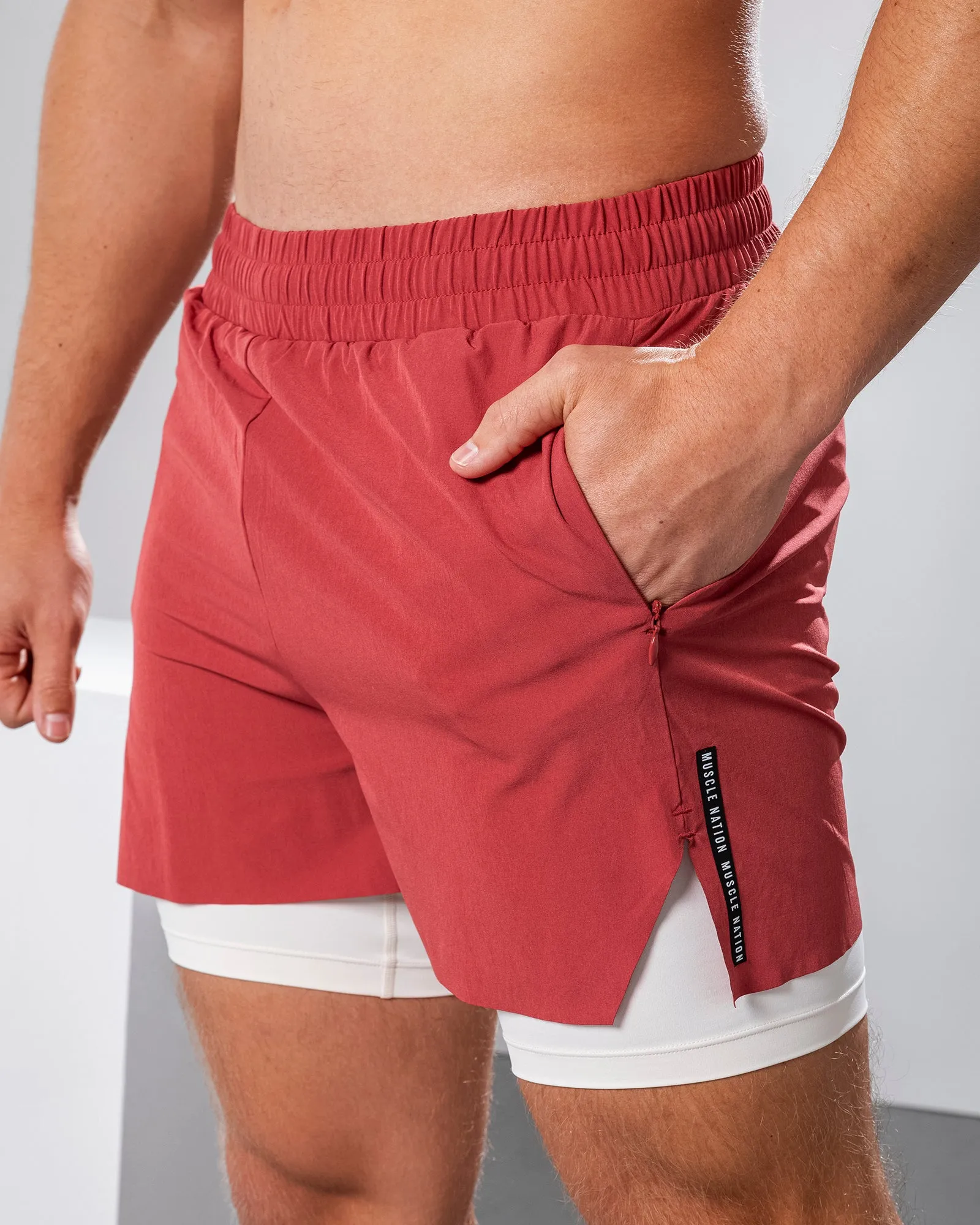 Replay 3" Shorts - Dusty Red sold by Muscle Nation