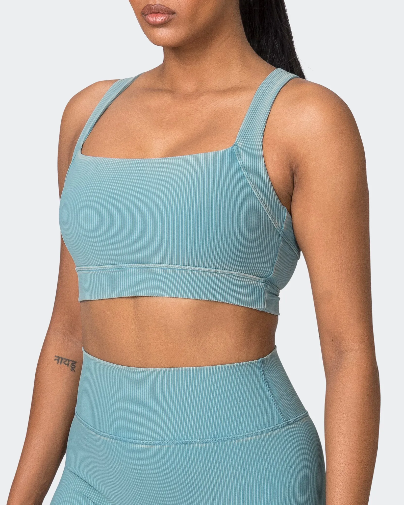 Rebound Vintage Rib Bra - Washed Harbour sold by Muscle Nation product image thumbnail 3