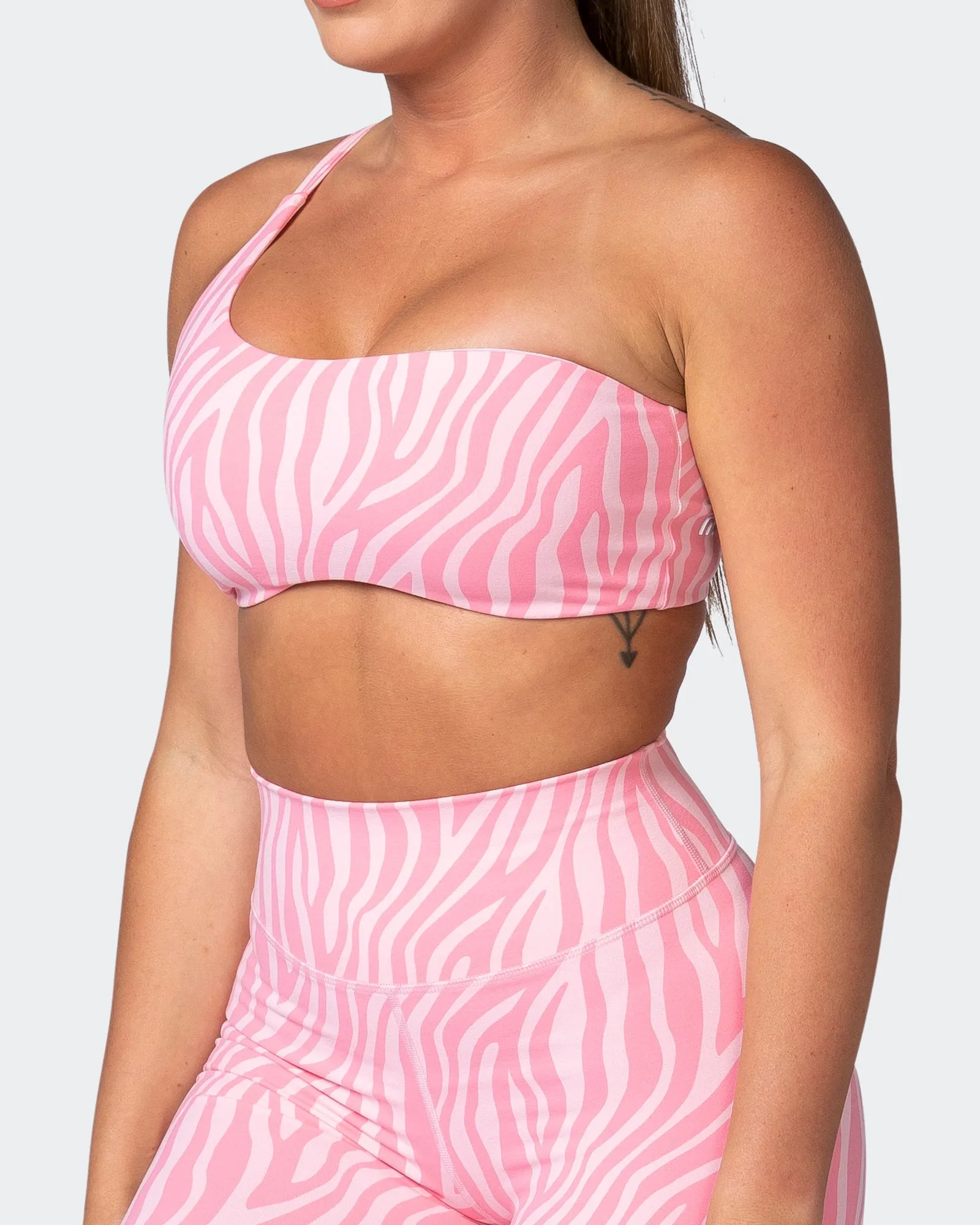 Movement One Shoulder Bralette - Strawberry Zebra Print sold by Muscle Nation product image thumbnail 3
