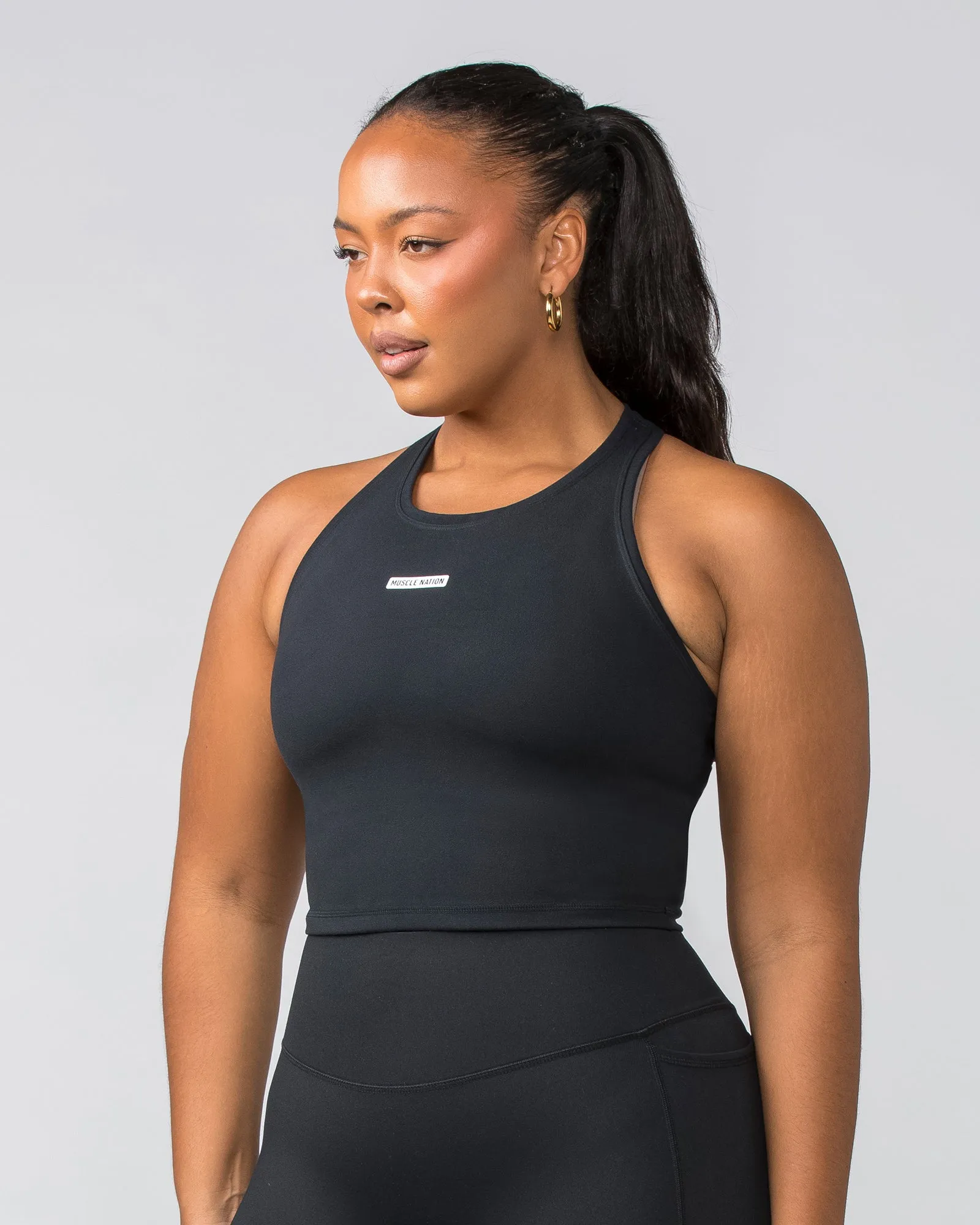 Staple Cropped Tank - Black sold by Muscle Nation product image thumbnail 3