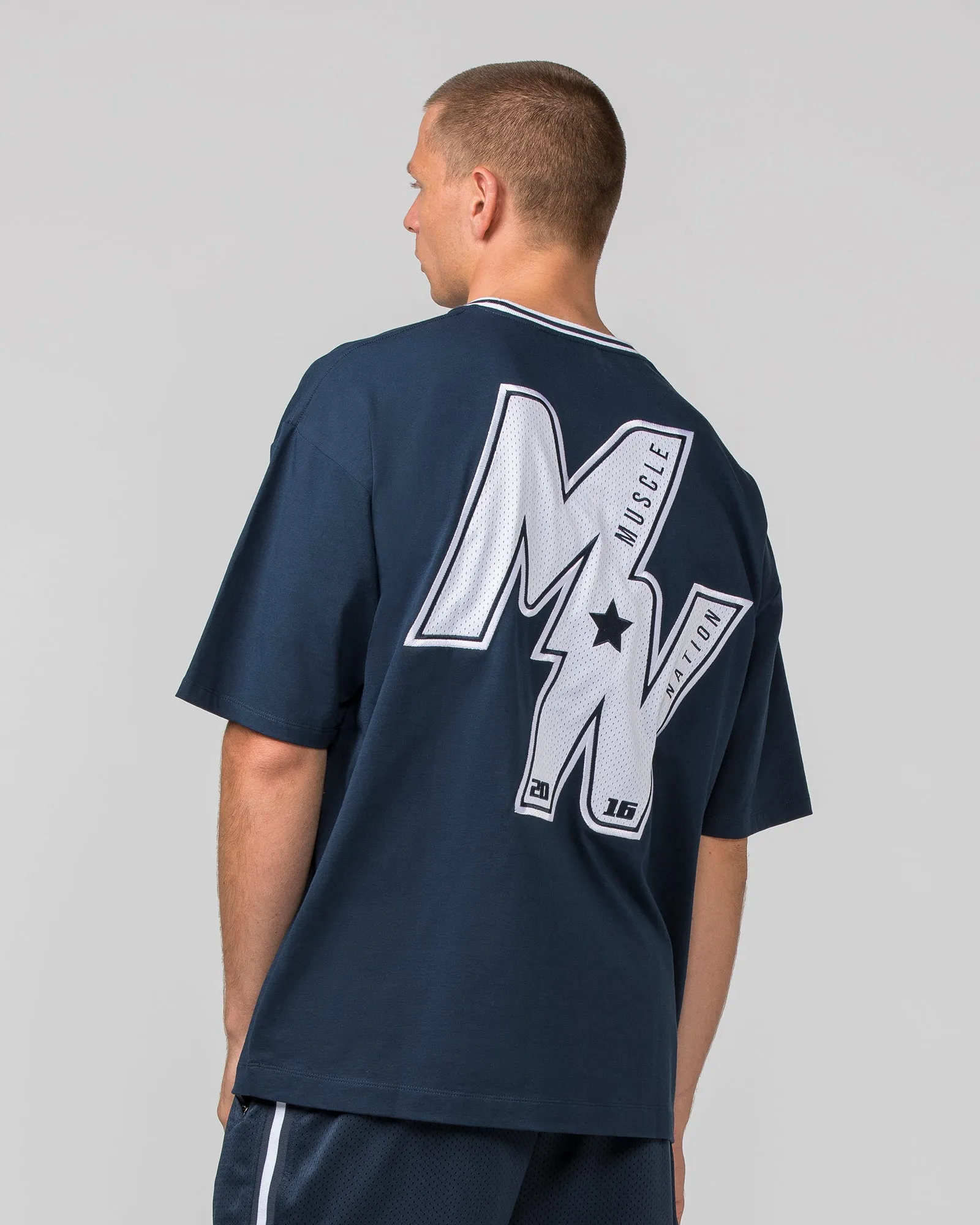 Throwback Oversized Tee - Navy sold by Muscle Nation