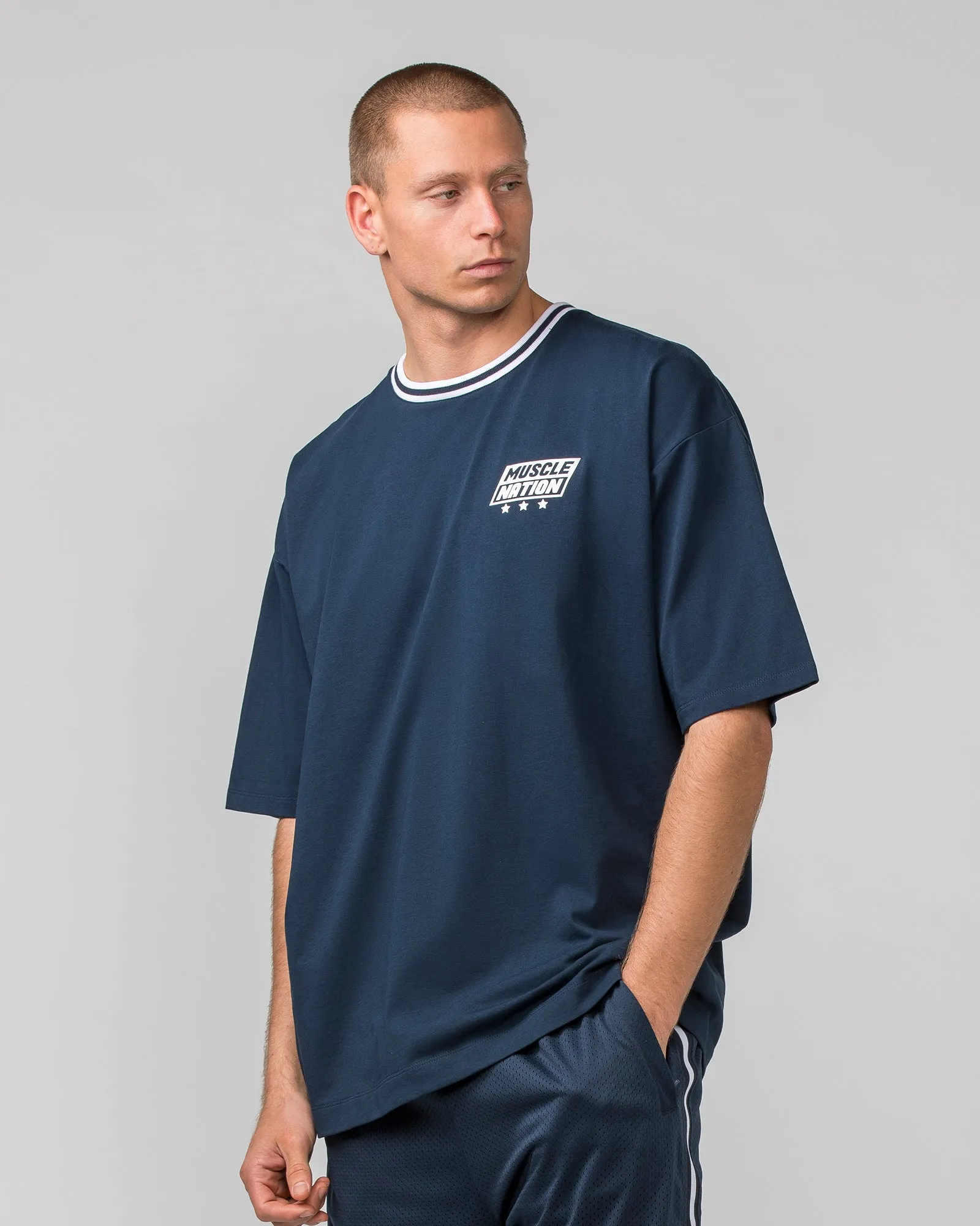 Throwback Oversized Tee - Navy sold by Muscle Nation product image thumbnail 3