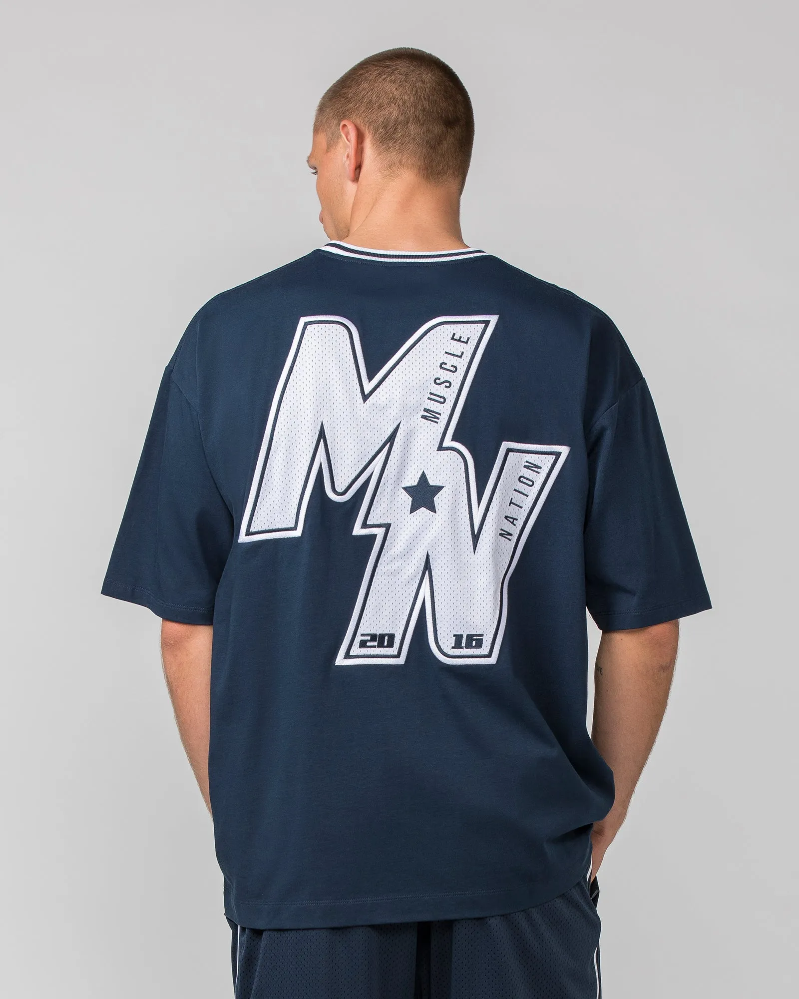 Throwback Oversized Tee - Navy sold by Muscle Nation product image thumbnail 4