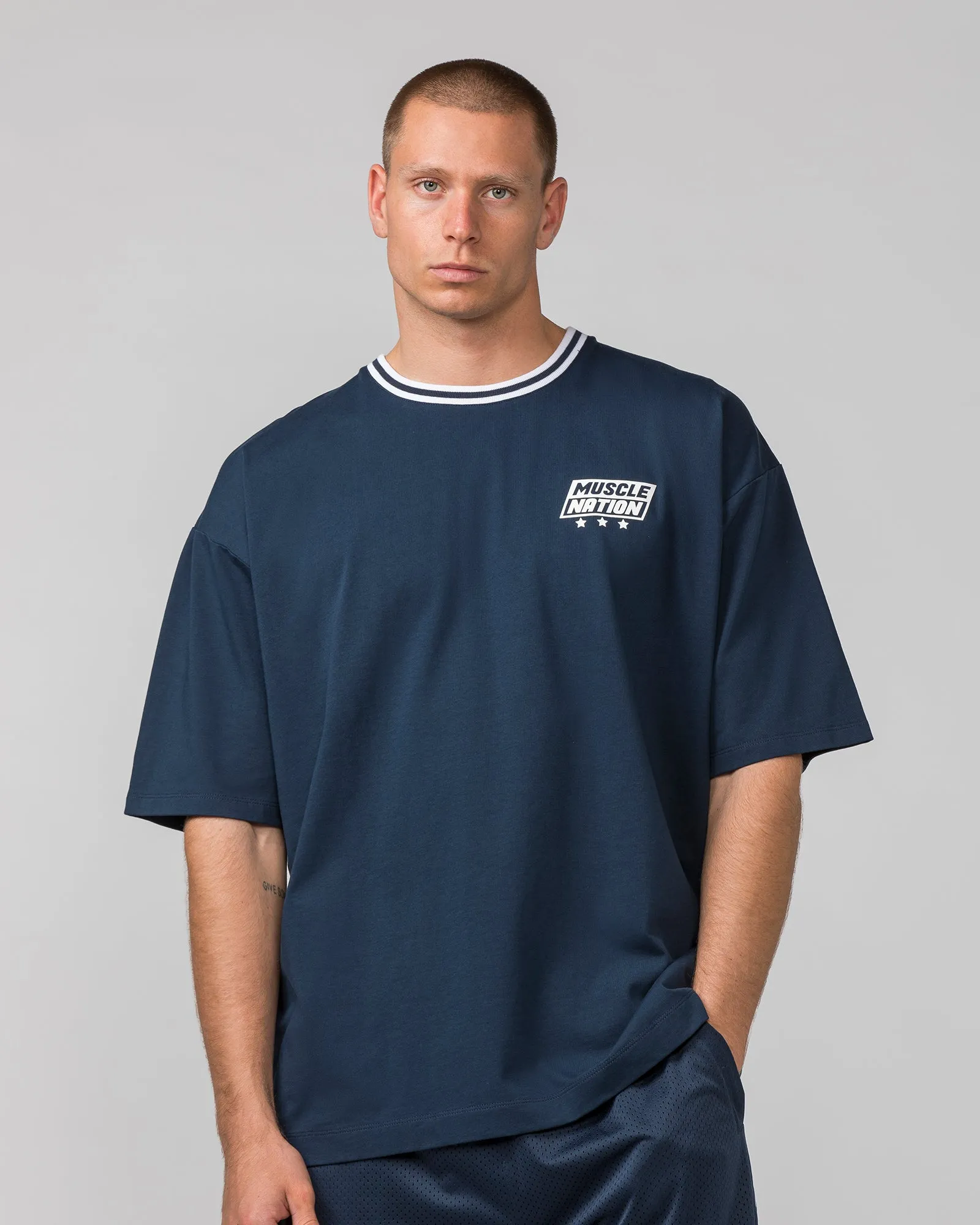 Throwback Oversized Tee - Navy sold by Muscle Nation product image thumbnail 2