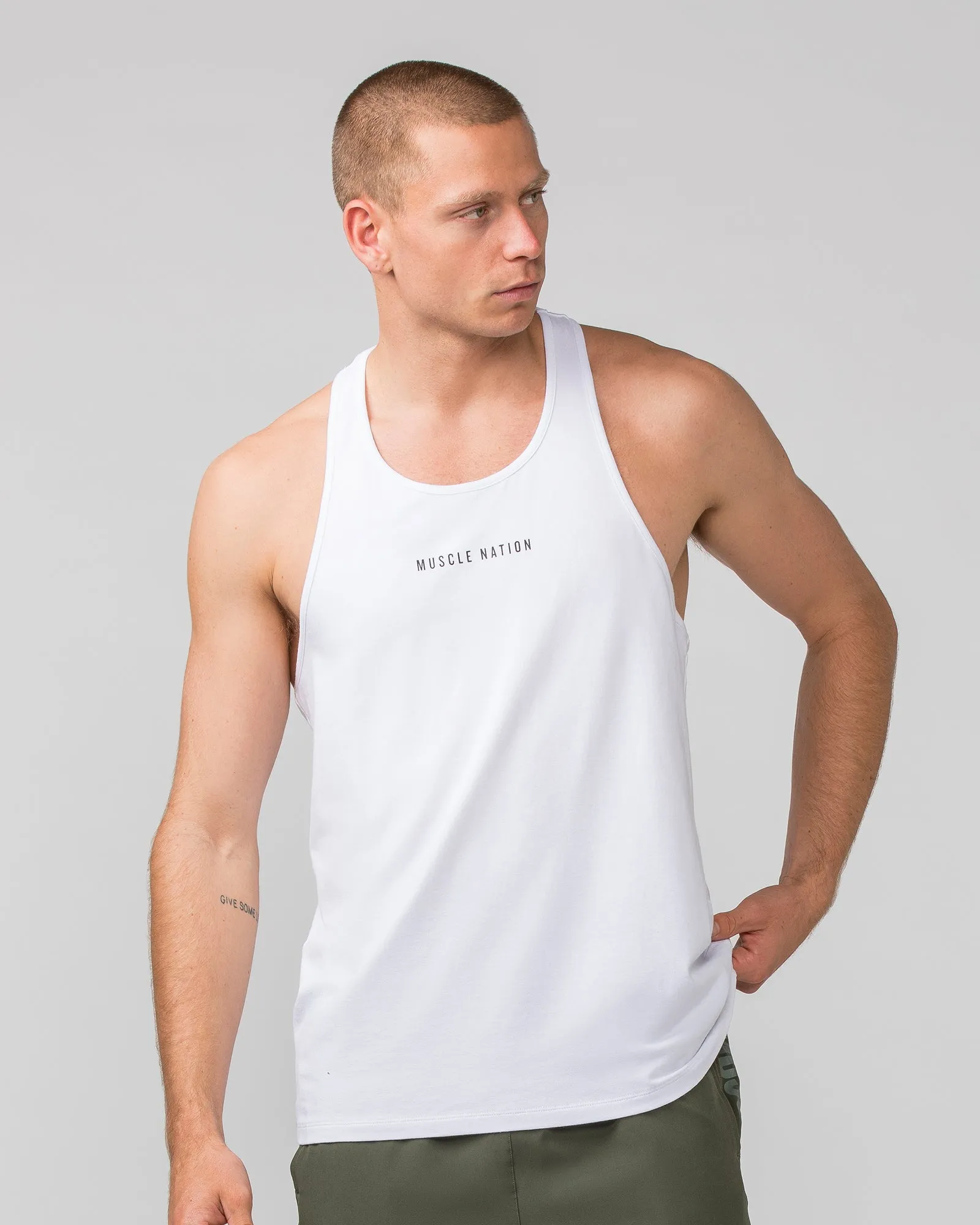 Infinite Y Back Stringer - White sold by Muscle Nation product image thumbnail 2