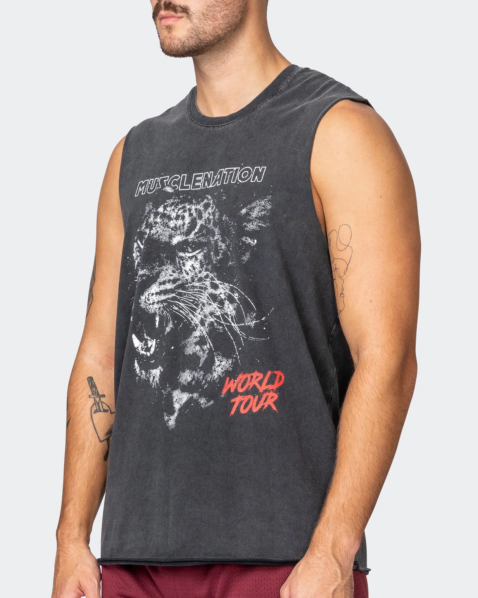 Leopard Vintage Tank - Washed Black sold by Muscle Nation product image thumbnail 3