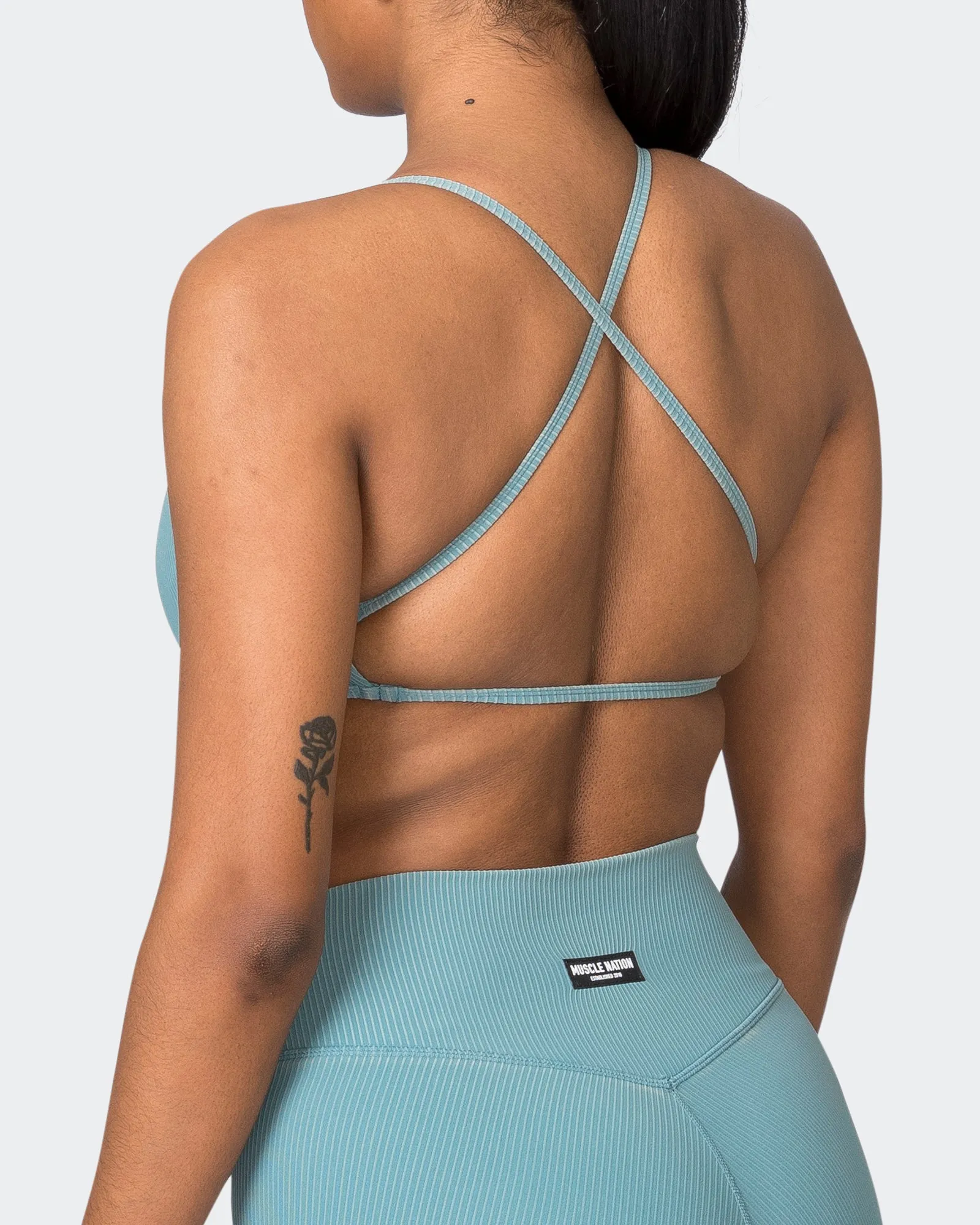 Essence Vintage Rib Bralette - Washed Harbour sold by Muscle Nation product image thumbnail 5