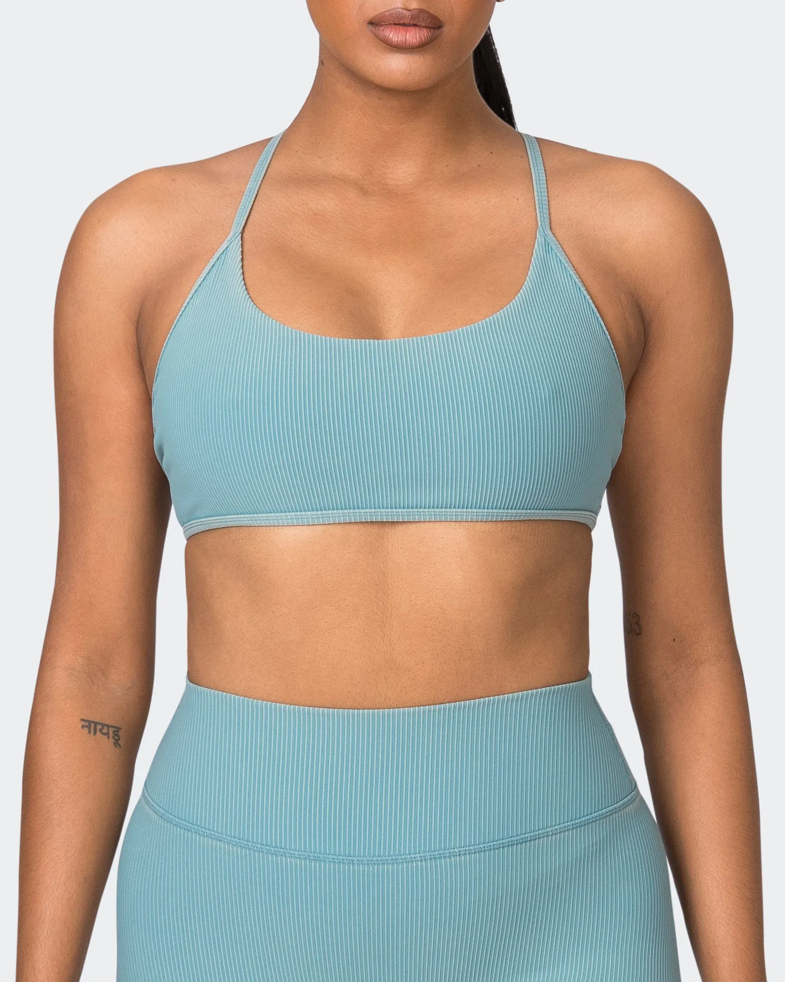 Essence Vintage Rib Bralette - Washed Harbour sold by Muscle Nation product image thumbnail 3