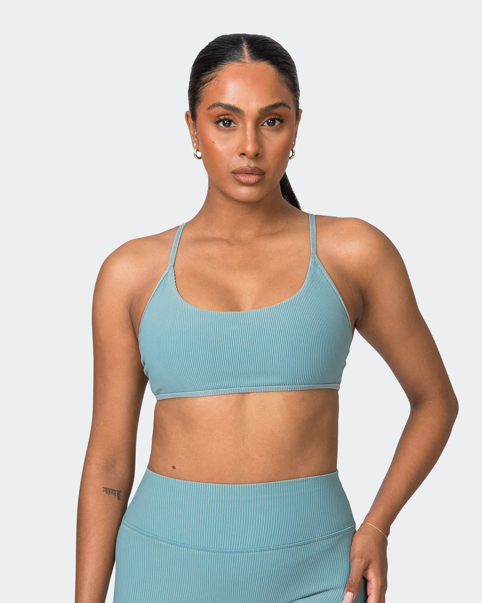Essence Vintage Rib Bralette - Washed Harbour sold by Muscle Nation product image thumbnail 2