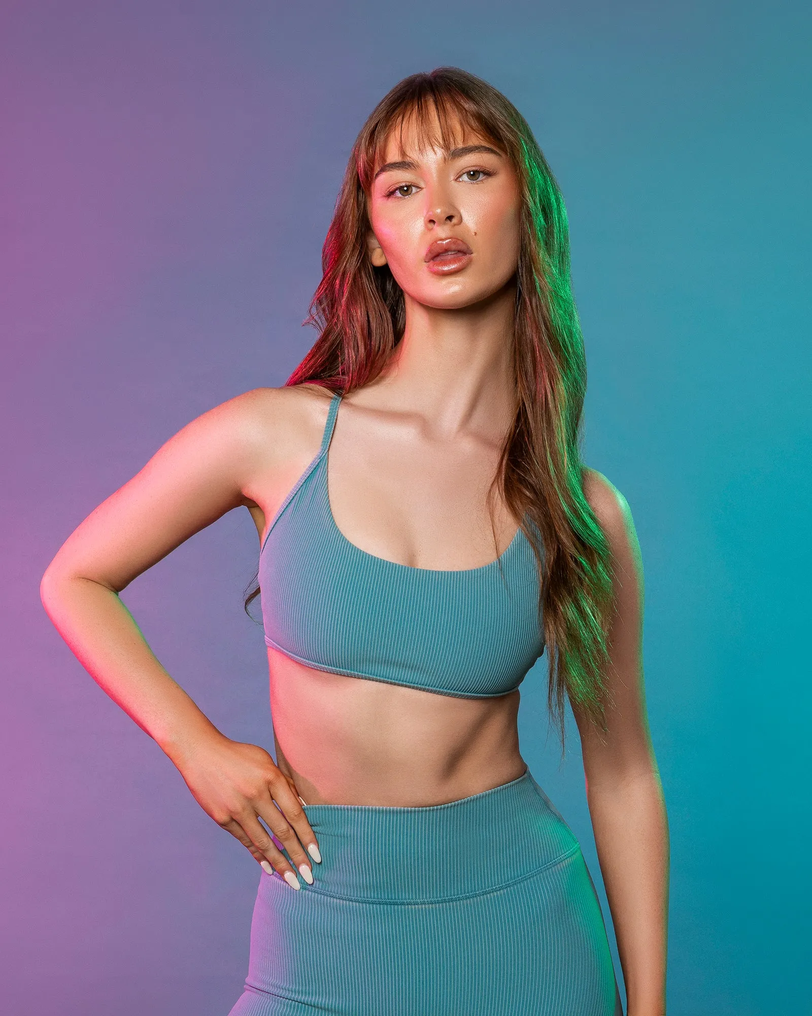 Essence Vintage Rib Bralette - Washed Harbour sold by Muscle Nation