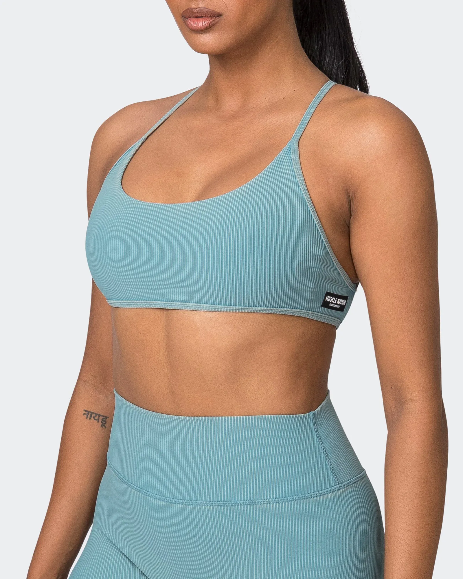 Essence Vintage Rib Bralette - Washed Harbour sold by Muscle Nation product image thumbnail 4