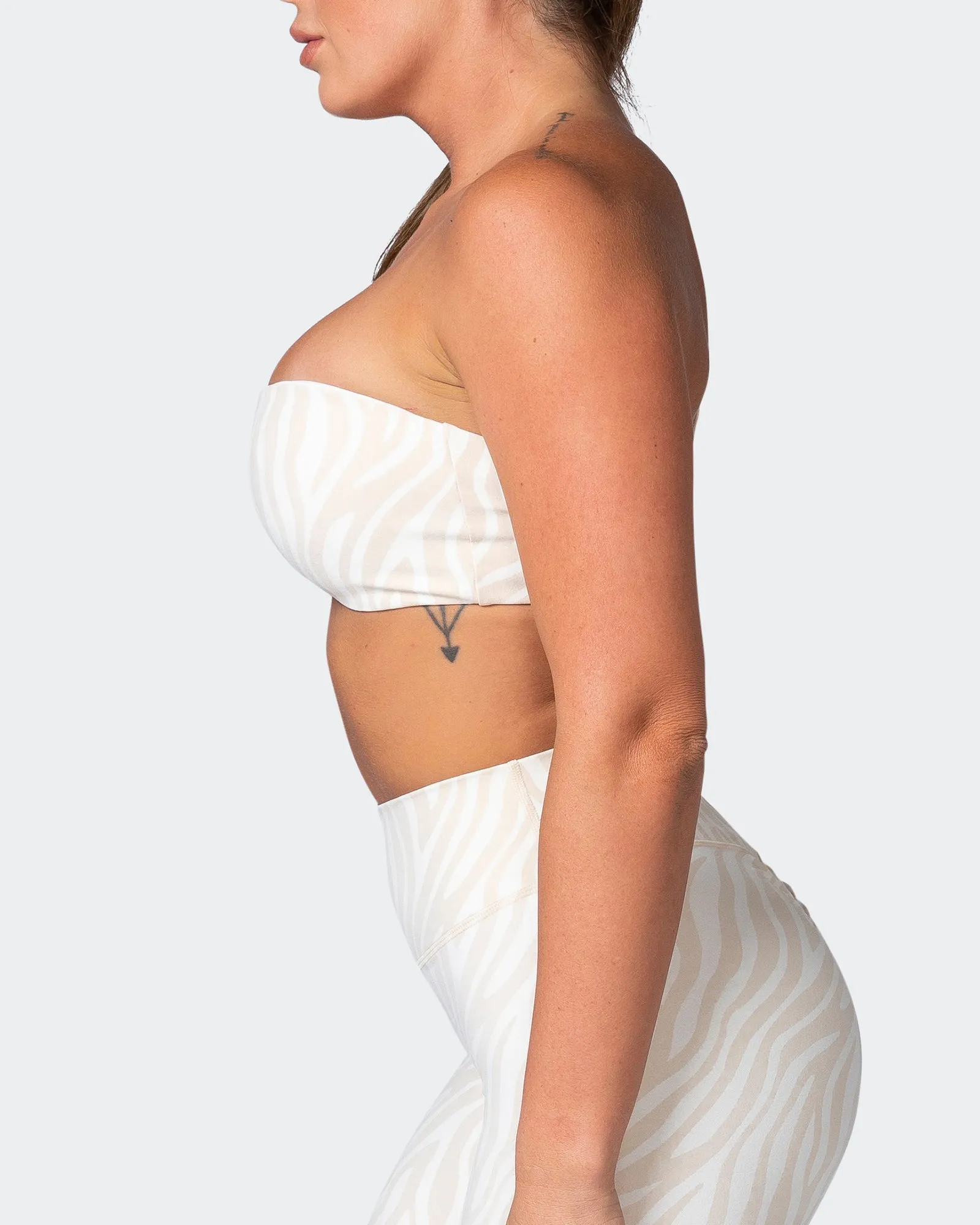 Movement One Shoulder Bralette - Almond Zebra Print sold by Muscle Nation product image thumbnail 4