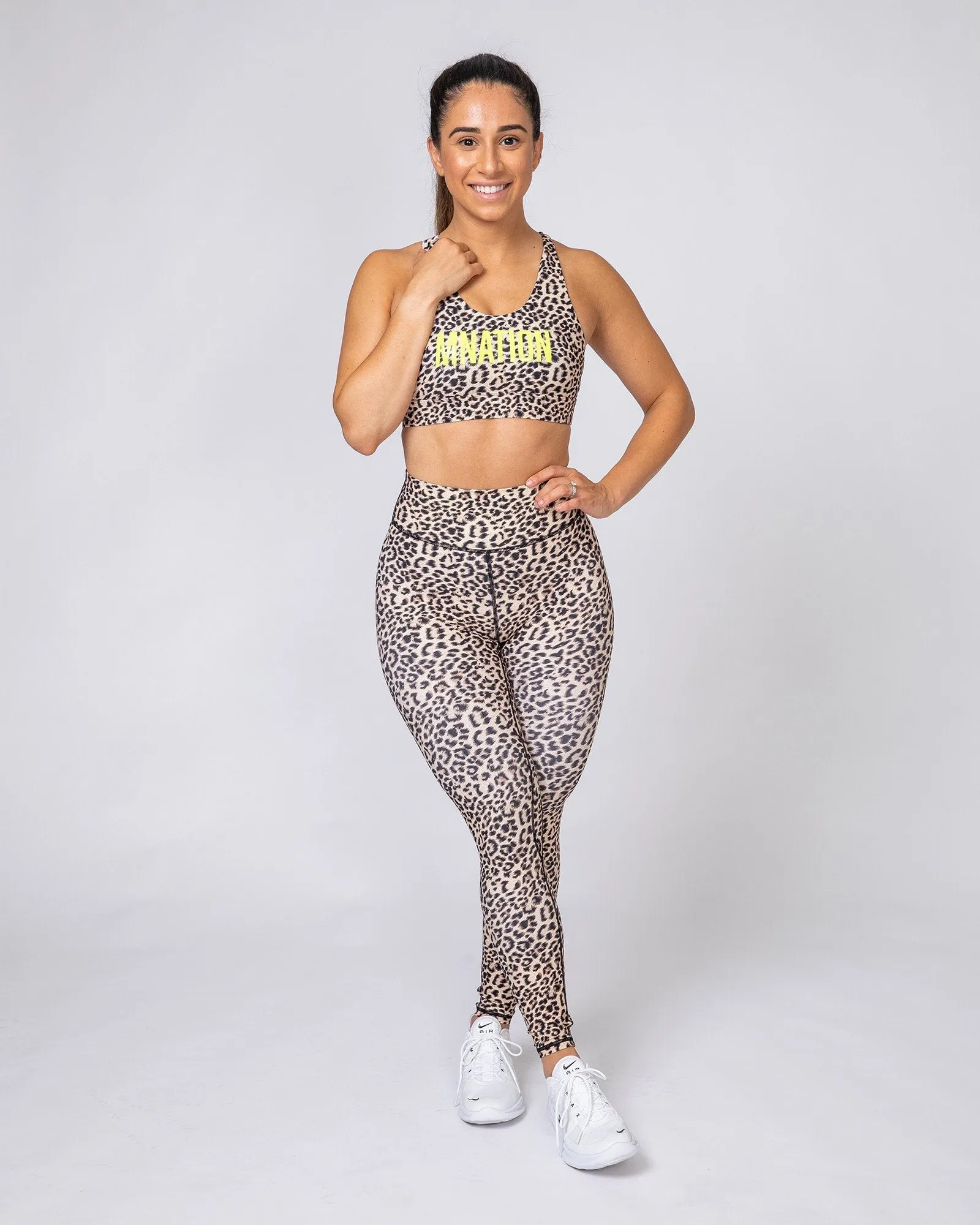 Motion Full Length Leggings - Yellow Leopard sold by Muscle Nation product image thumbnail 4