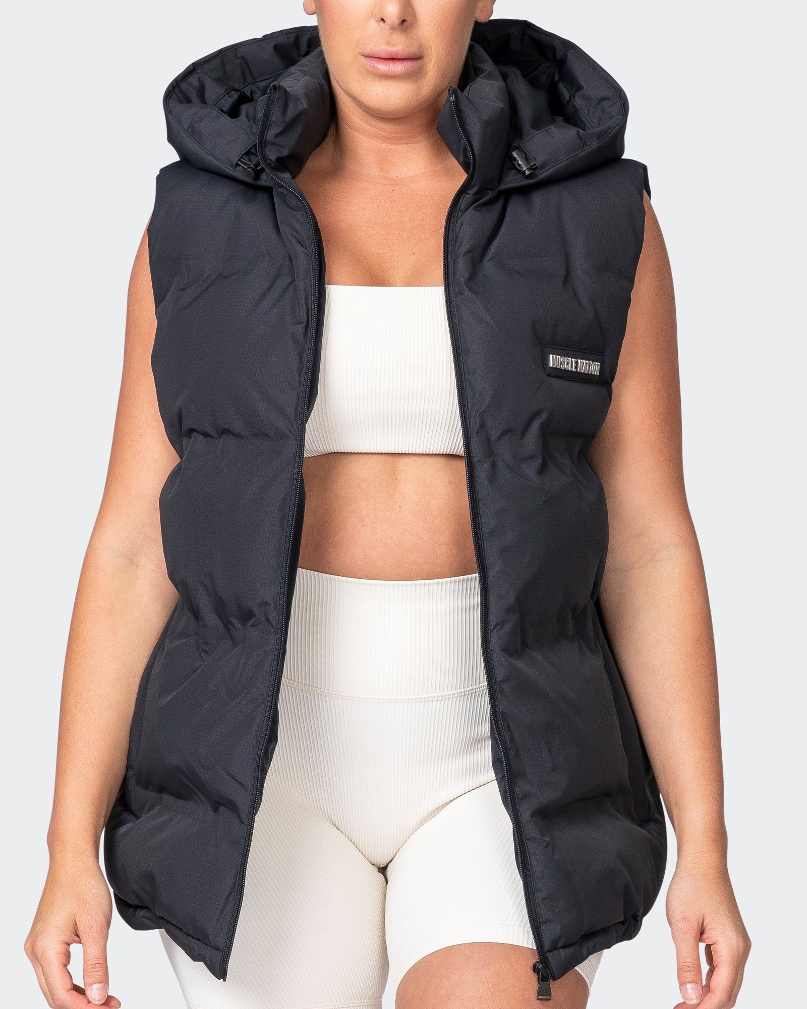 Staple Oversized Puffer Vest - Black sold by Muscle Nation product image thumbnail 3