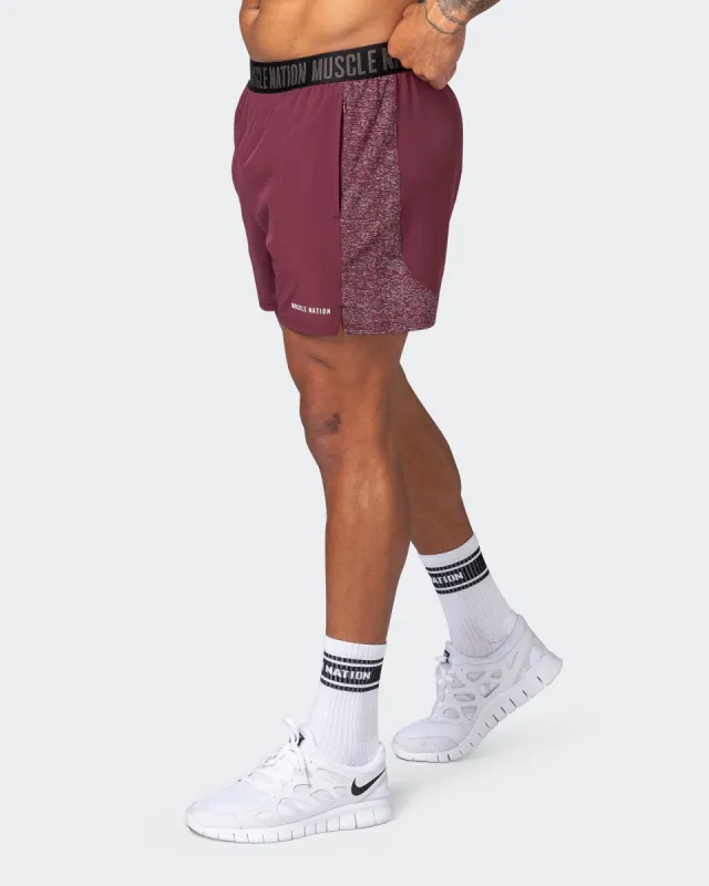 Reflective Training Shorts - Wine sold by Muscle Nation
