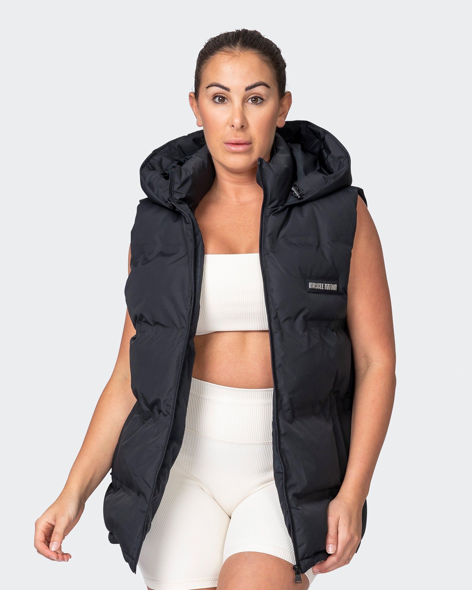 Staple Oversized Puffer Vest - Black sold by Muscle Nation product image thumbnail 2