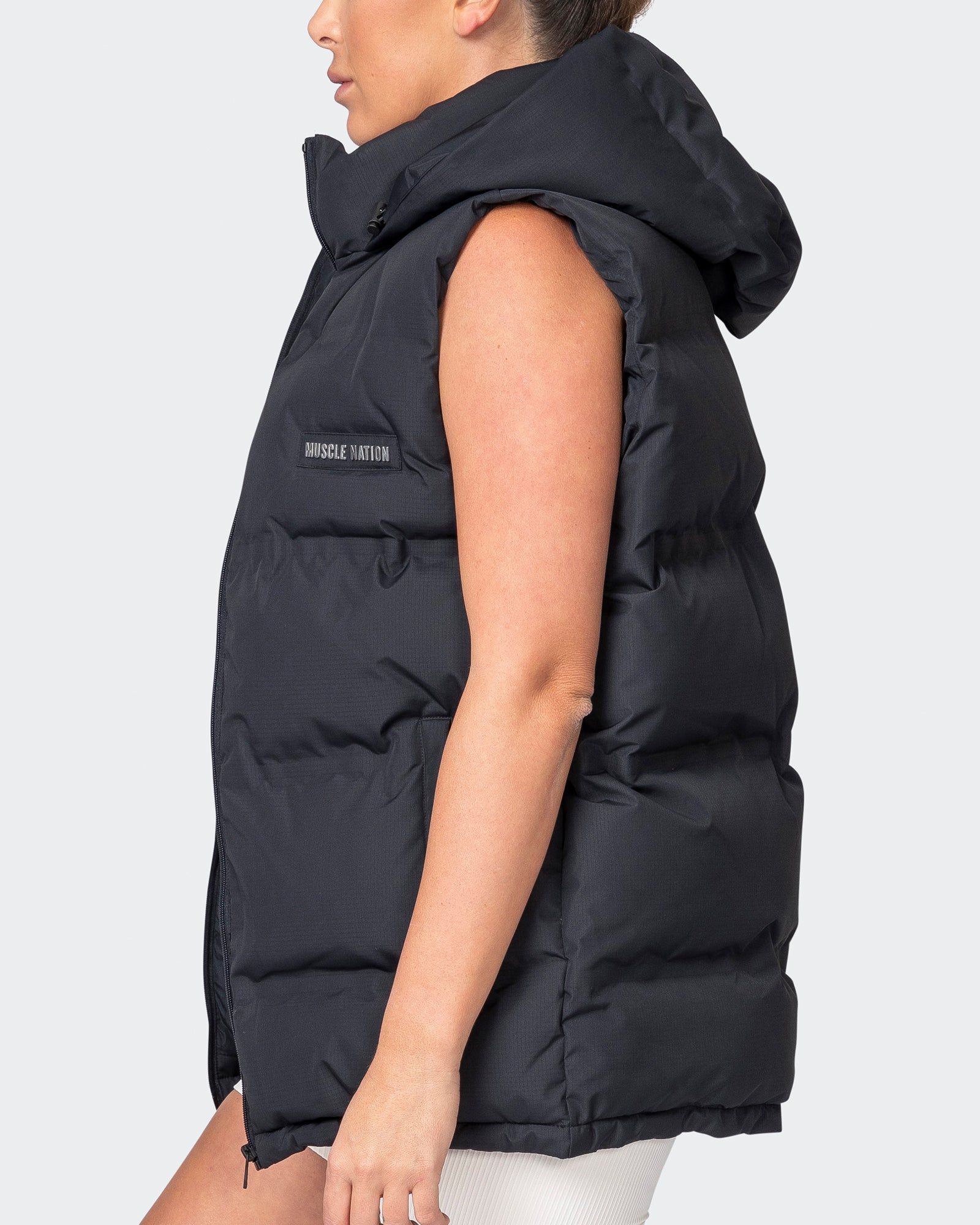 Staple Oversized Puffer Vest - Black sold by Muscle Nation product image thumbnail 5