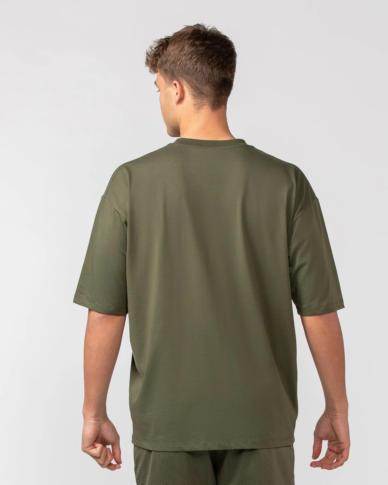 Varsity Oversized Tee - Dark Khaki sold by Muscle Nation product image thumbnail 5
