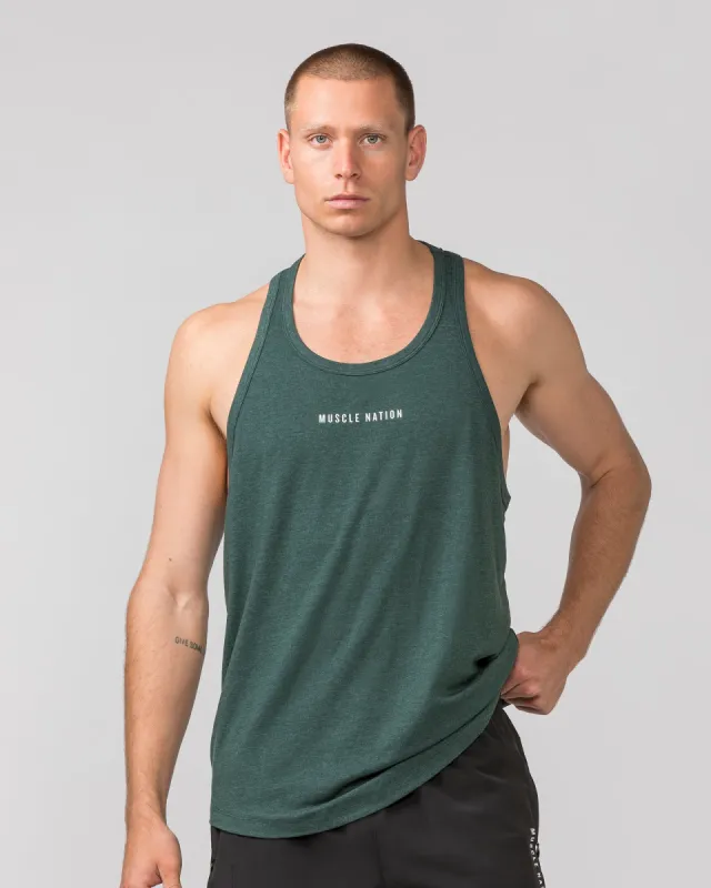 Striker Y Back Singlet - Forest Green Marl sold by Muscle Nation