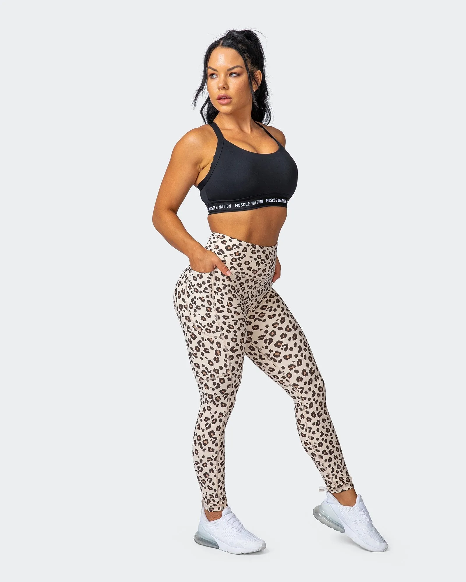 Superior Squat Pocket Ankle Length Leggings - Cheetah Print sold by Muscle Nation product image thumbnail 3