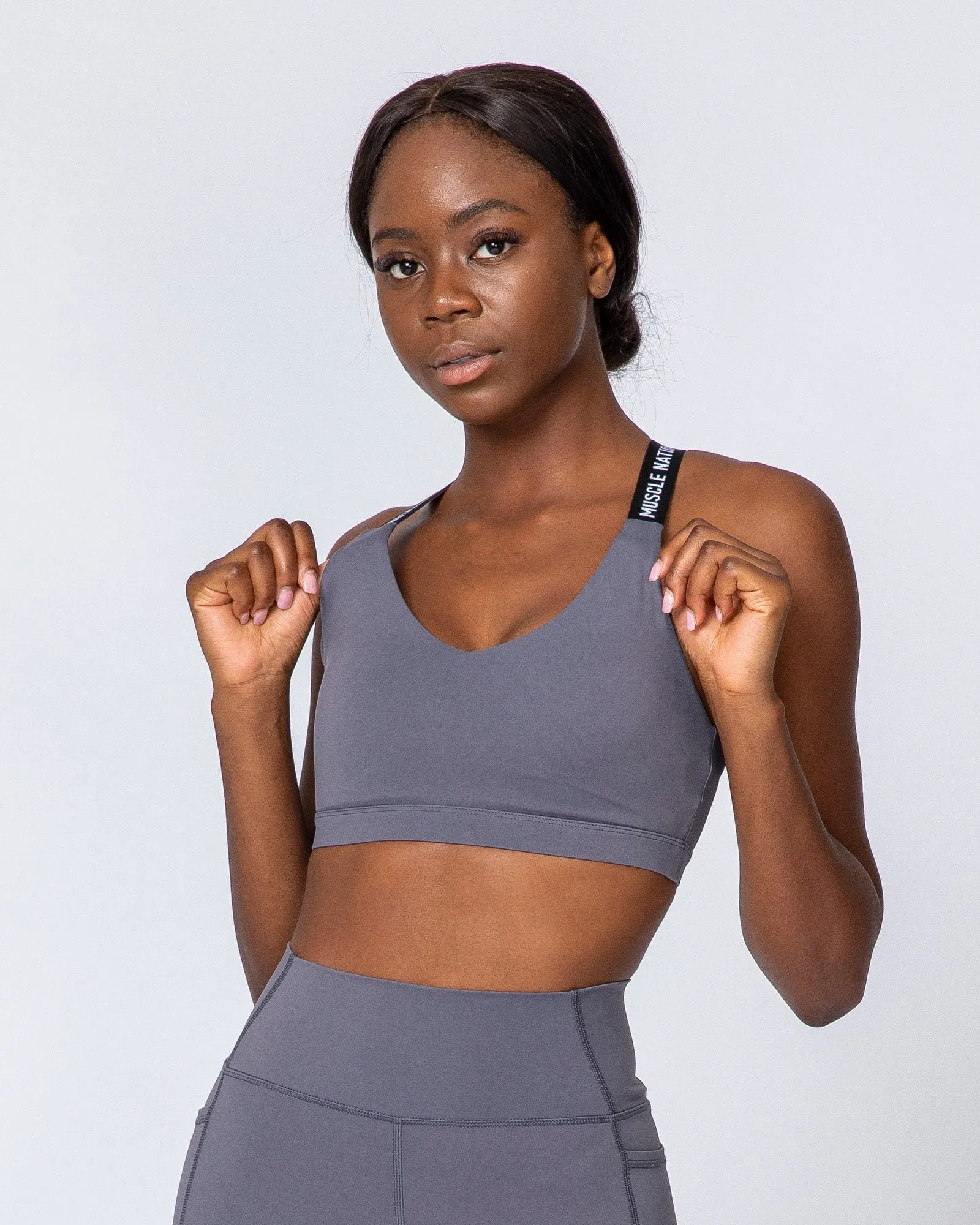 Tempo Bra - Sleet Grey sold by Muscle Nation