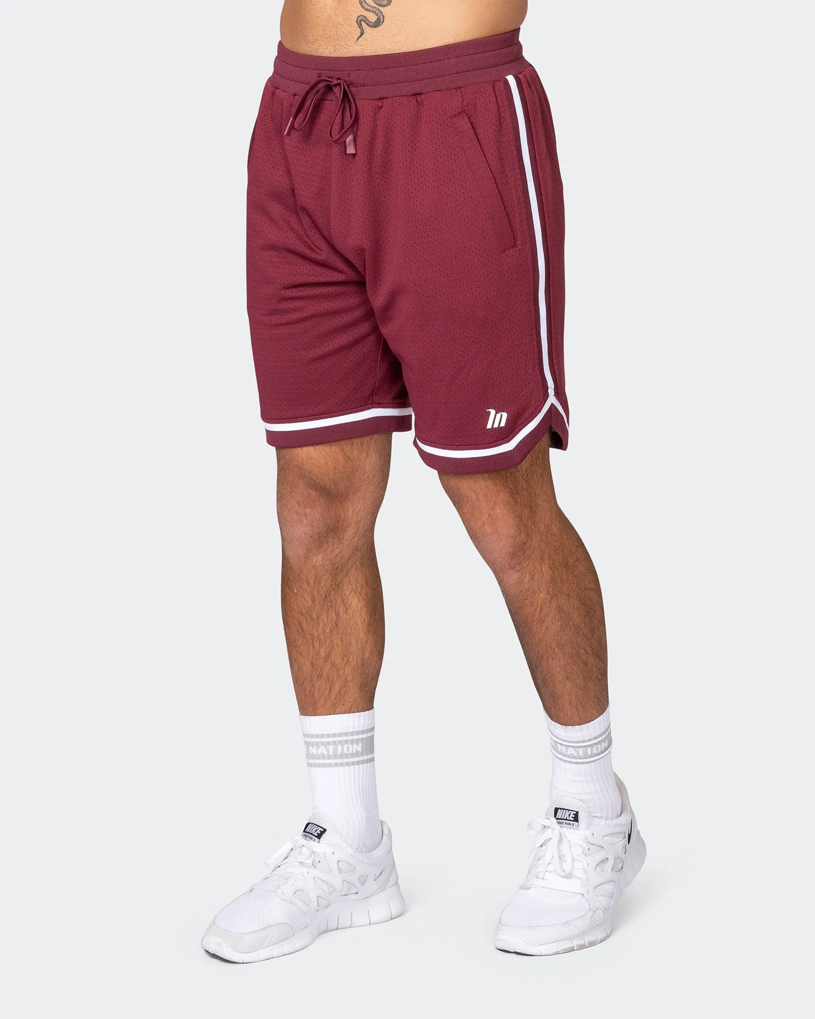Mens 8" Basketball Shorts - Wine sold by Muscle Nation product image thumbnail 3