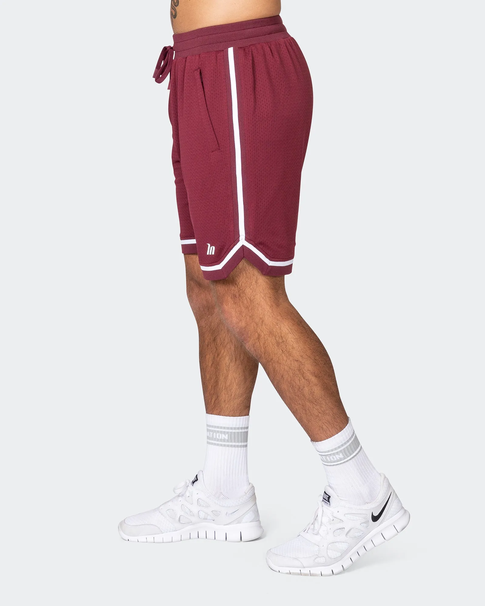 Mens 8" Basketball Shorts - Wine sold by Muscle Nation product image thumbnail 4