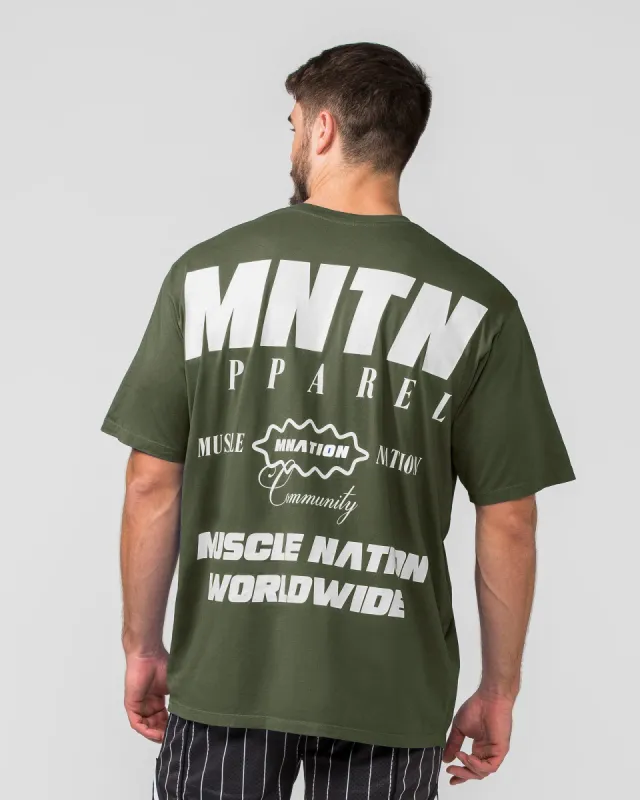 Represent Oversized Tee - Dark Khaki sold by Muscle Nation