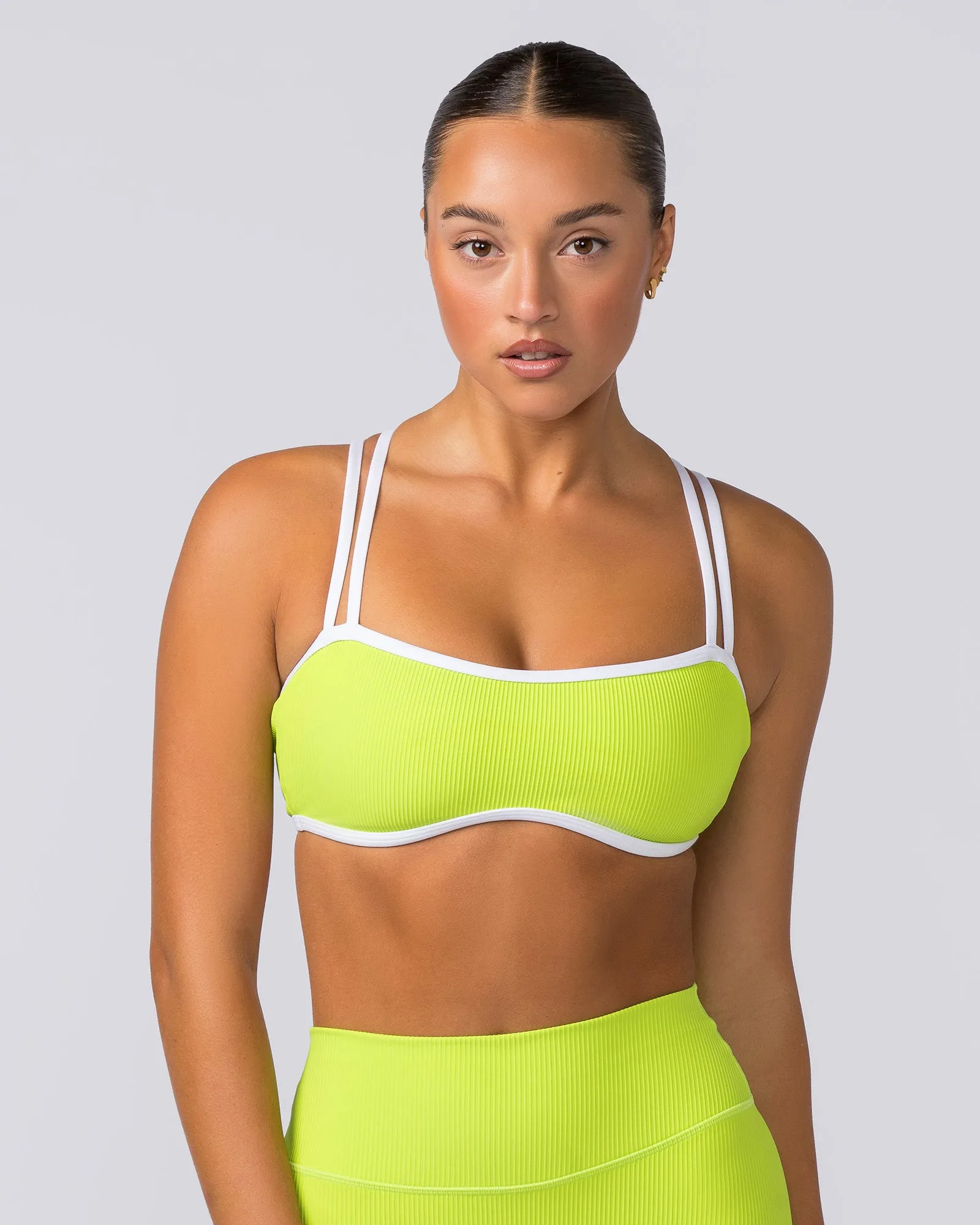 Curves Rib Bralette - Cyber Lime sold by Muscle Nation product image thumbnail 2