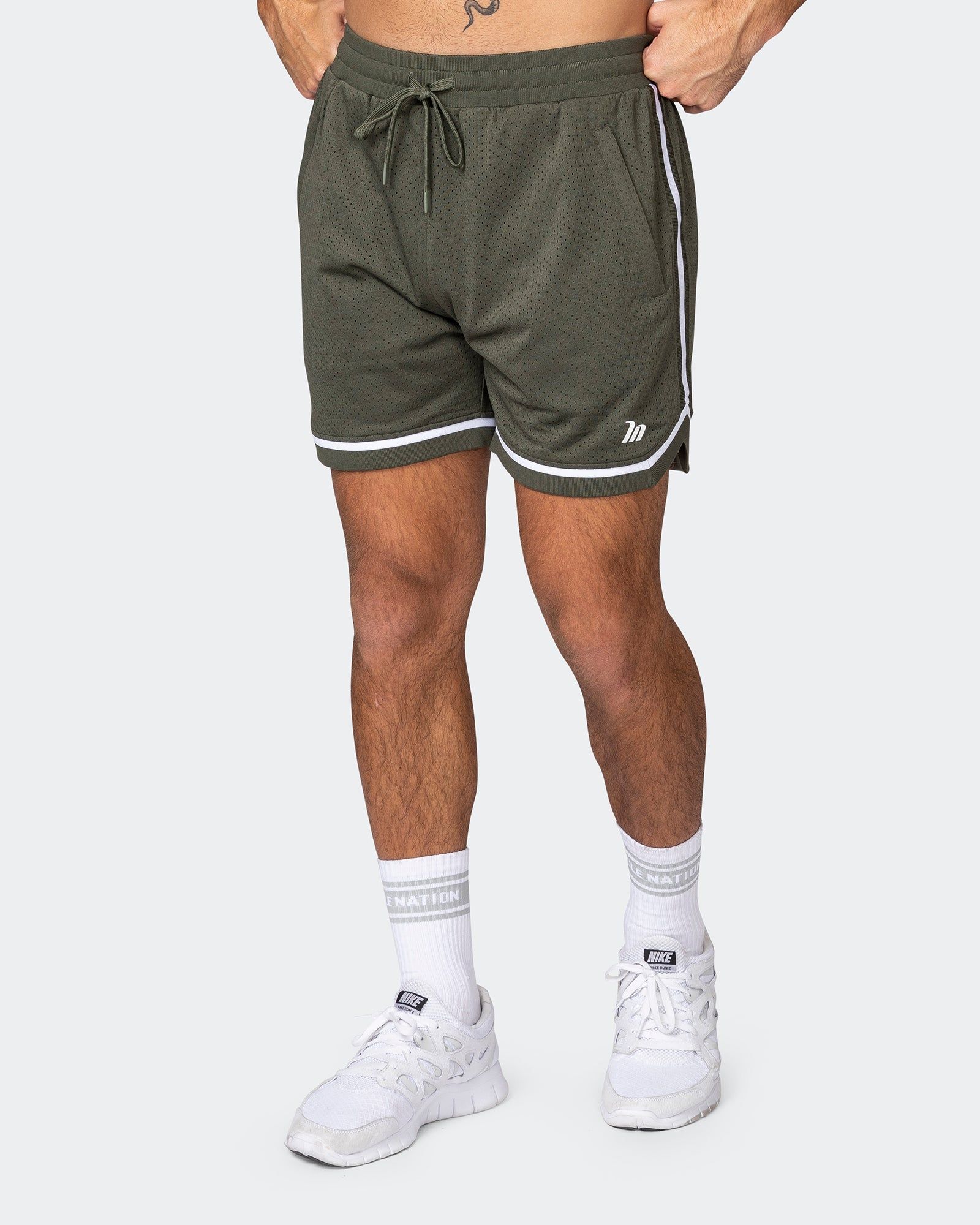 Mens 5" Basketball Shorts - Dark Khaki sold by Muscle Nation