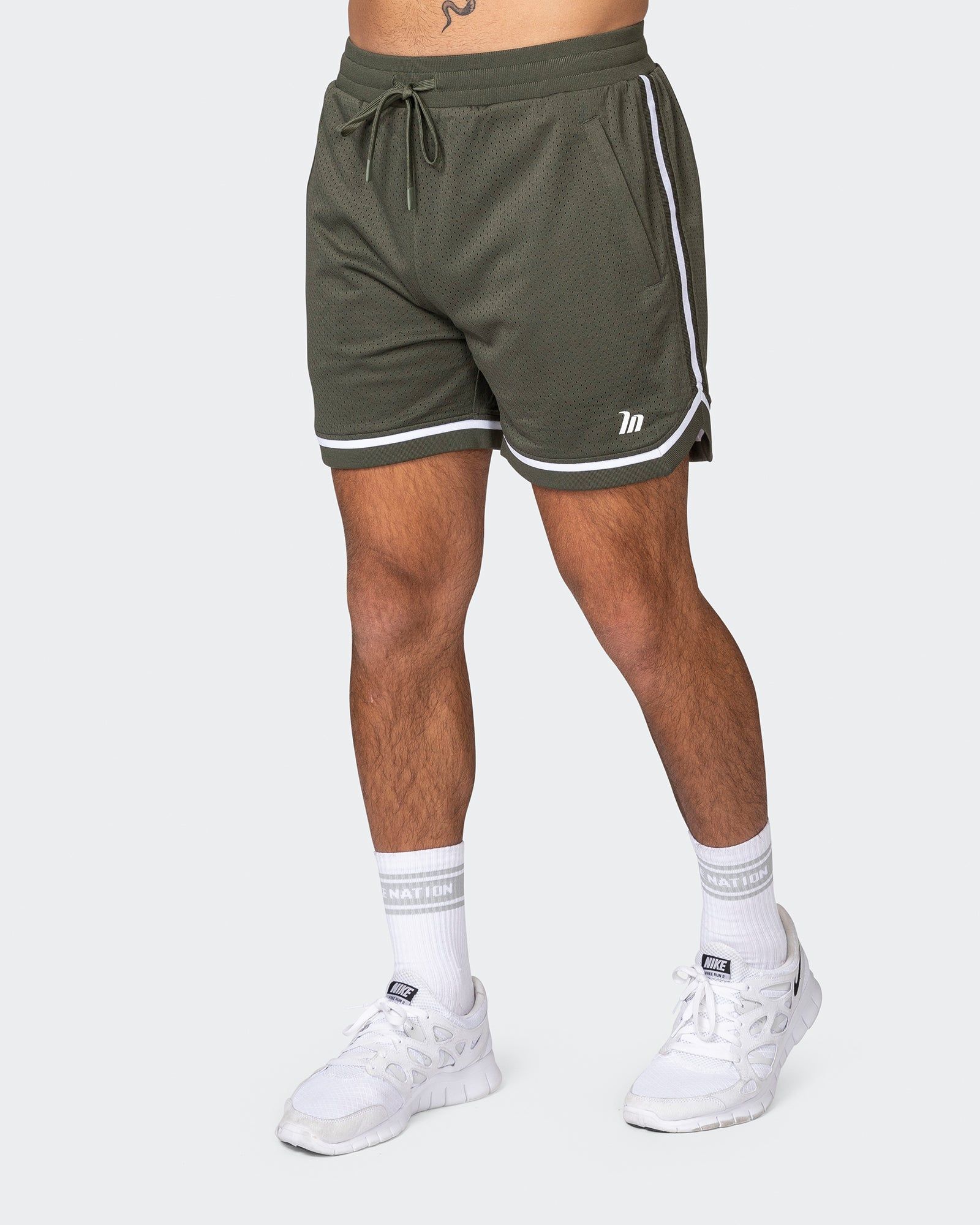 Mens 5" Basketball Shorts - Dark Khaki sold by Muscle Nation product image thumbnail 3