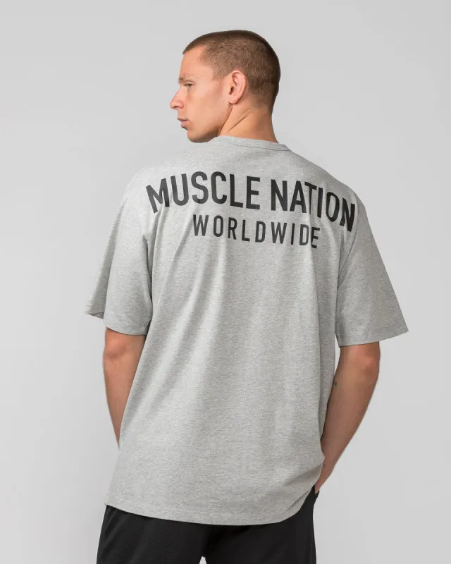 MNation Worldwide Pump Cover - Light Grey Marl / Black made by Muscle Nation
