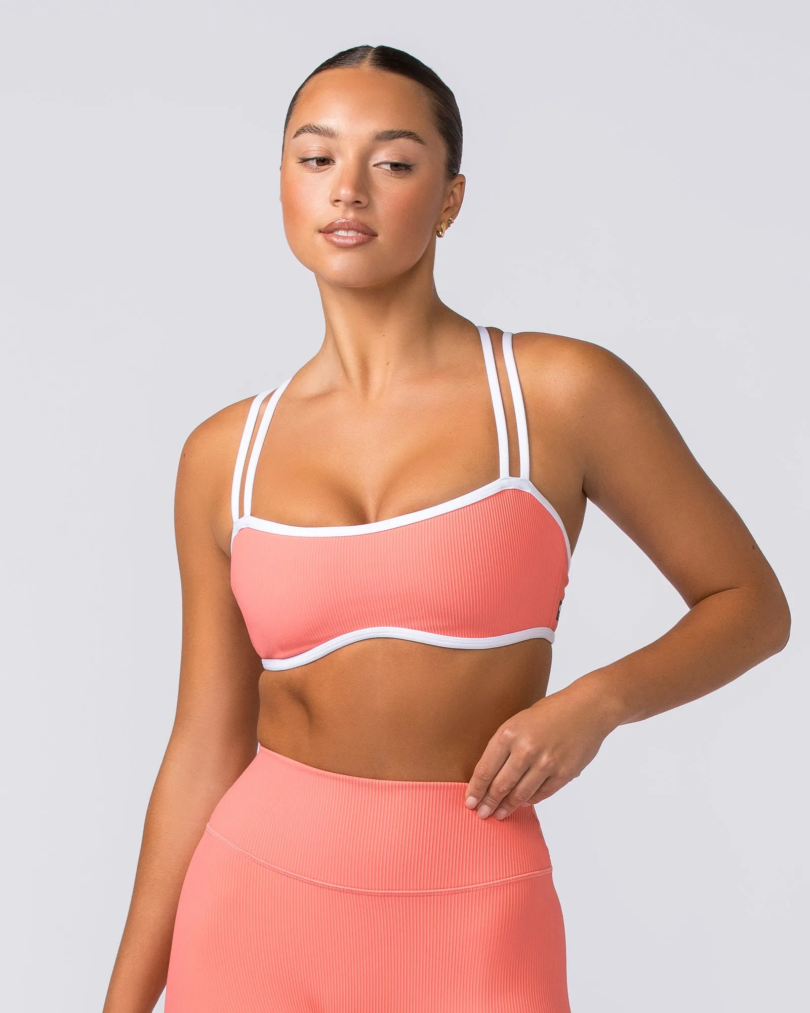 Curves Rib Bralette - Sunset Coral sold by Muscle Nation product image thumbnail 2