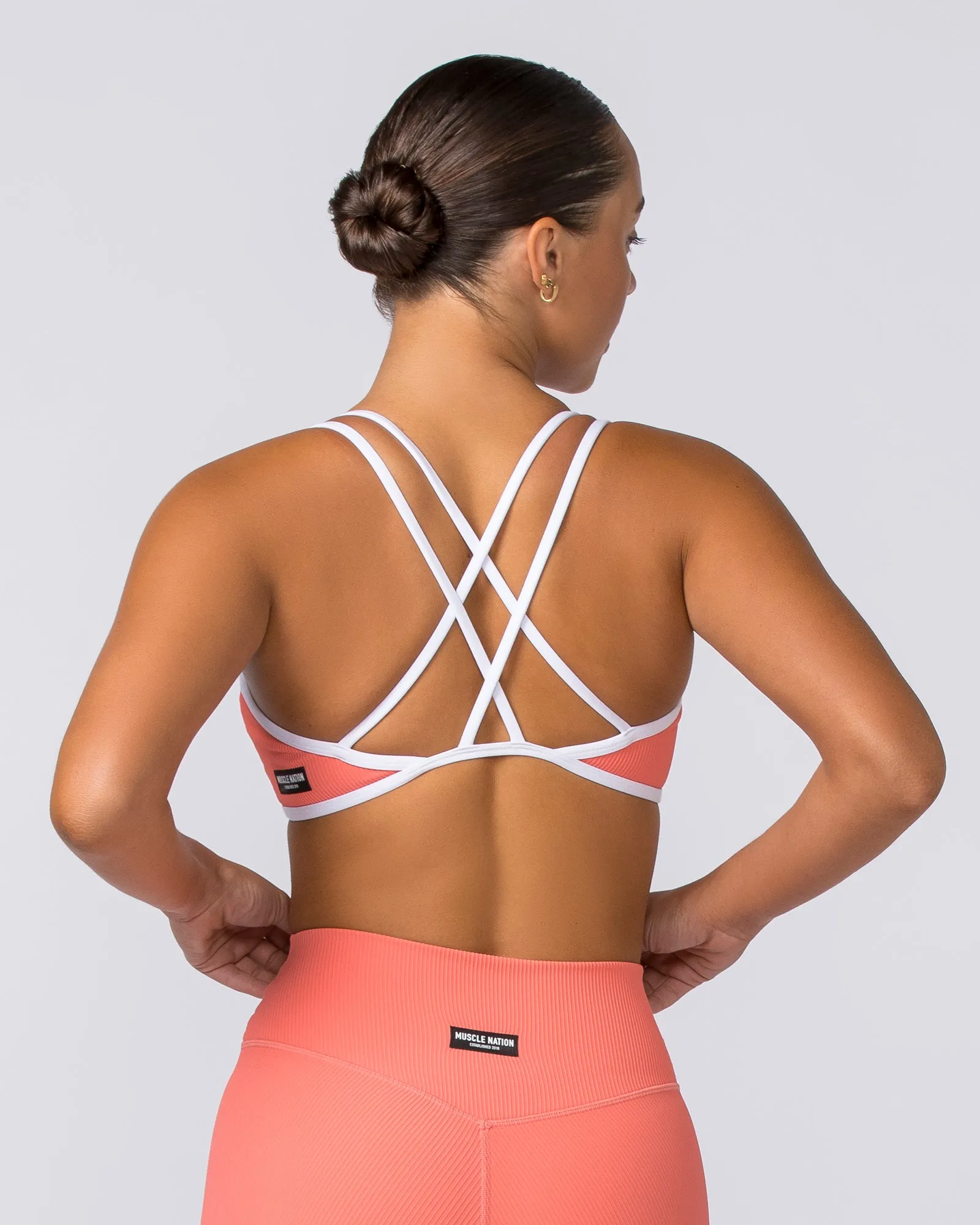 Curves Rib Bralette - Sunset Coral sold by Muscle Nation product image thumbnail 5