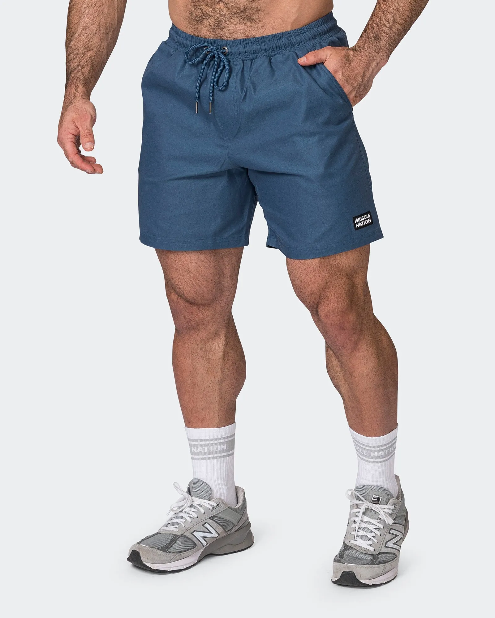 Daily 6" Shorts - Bluesteel sold by Muscle Nation