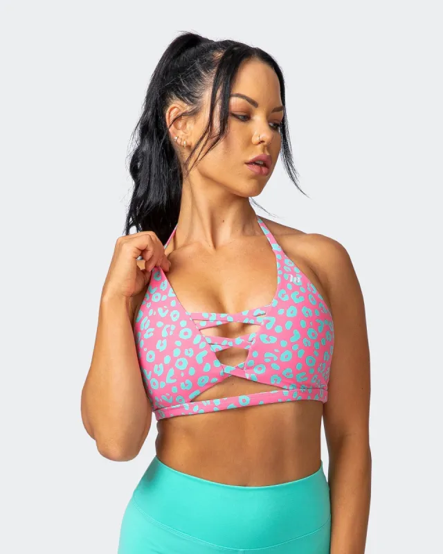 Coastal Bralette - Cotton Candy Cheetah Print sold by Muscle Nation