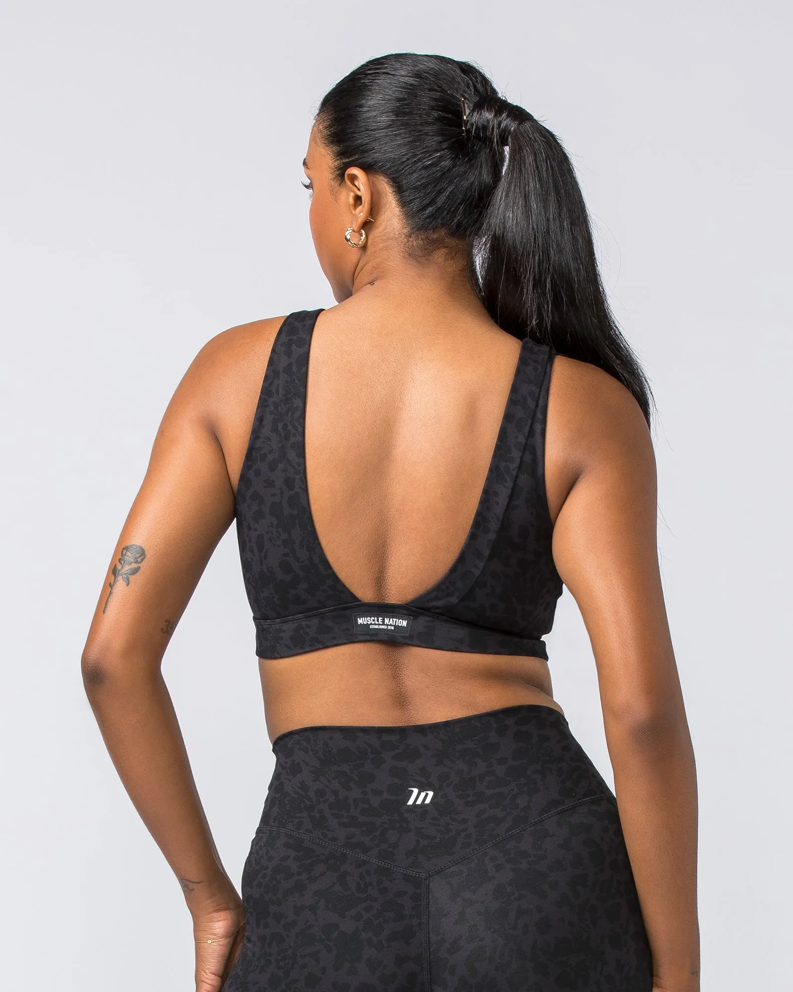 Serenity Bralette - Monochrome Abstract Print sold by Muscle Nation product image thumbnail 5