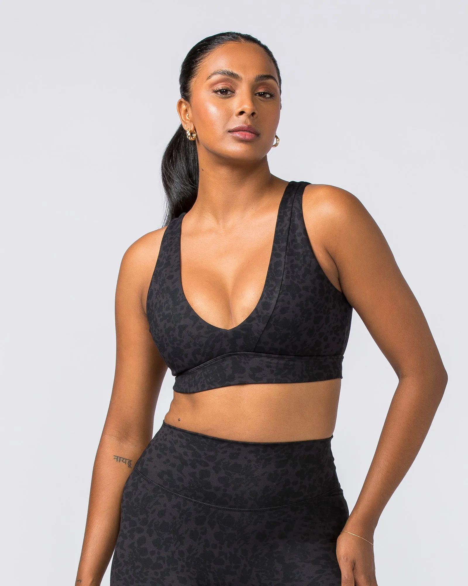 Serenity Bralette - Monochrome Abstract Print sold by Muscle Nation product image thumbnail 2