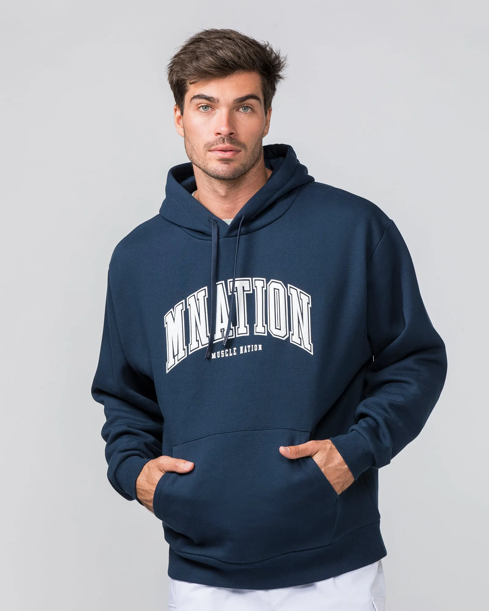 Varsity Oversized Hoodie - Navy sold by Muscle Nation