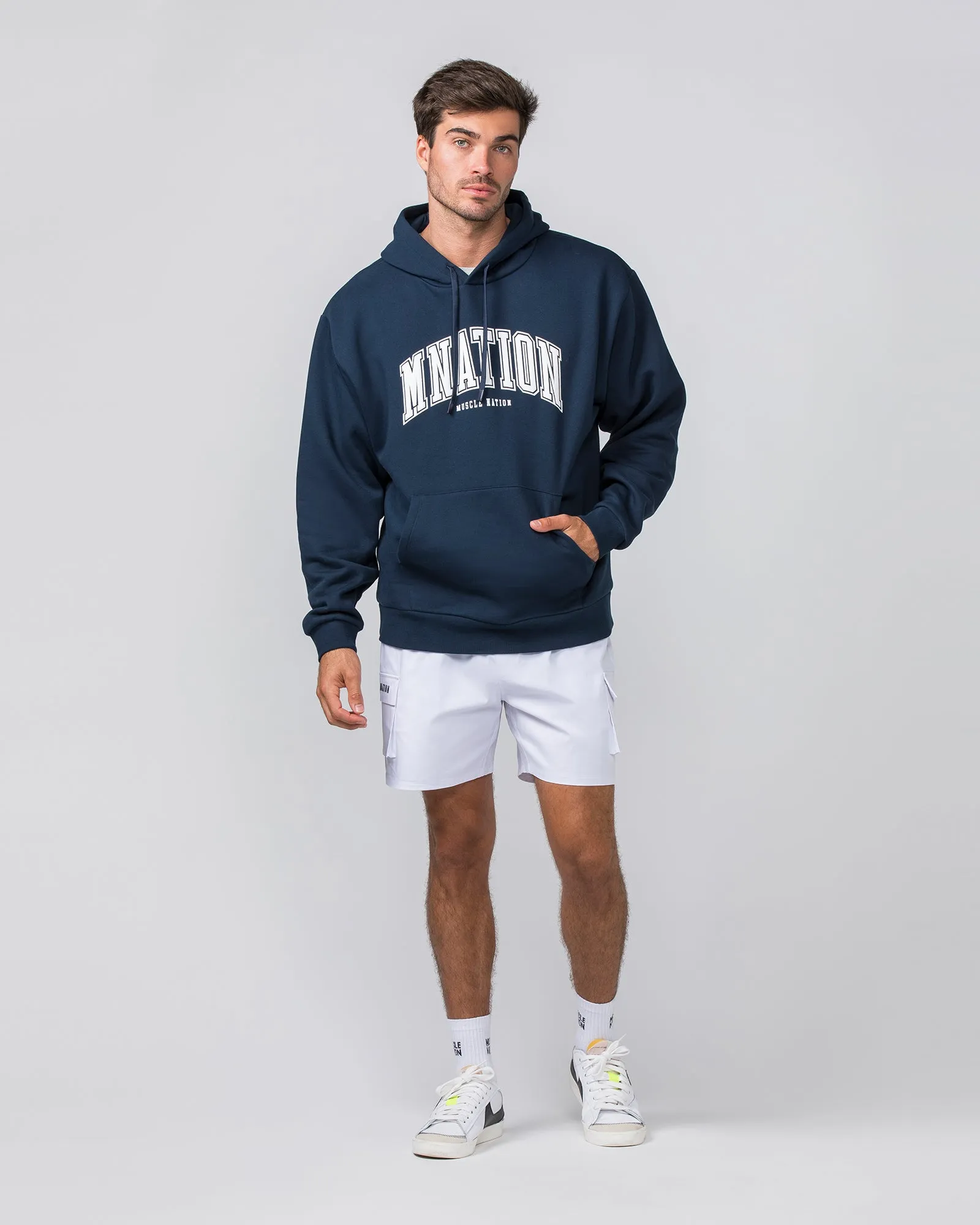 Varsity Oversized Hoodie - Navy sold by Muscle Nation product image thumbnail 5
