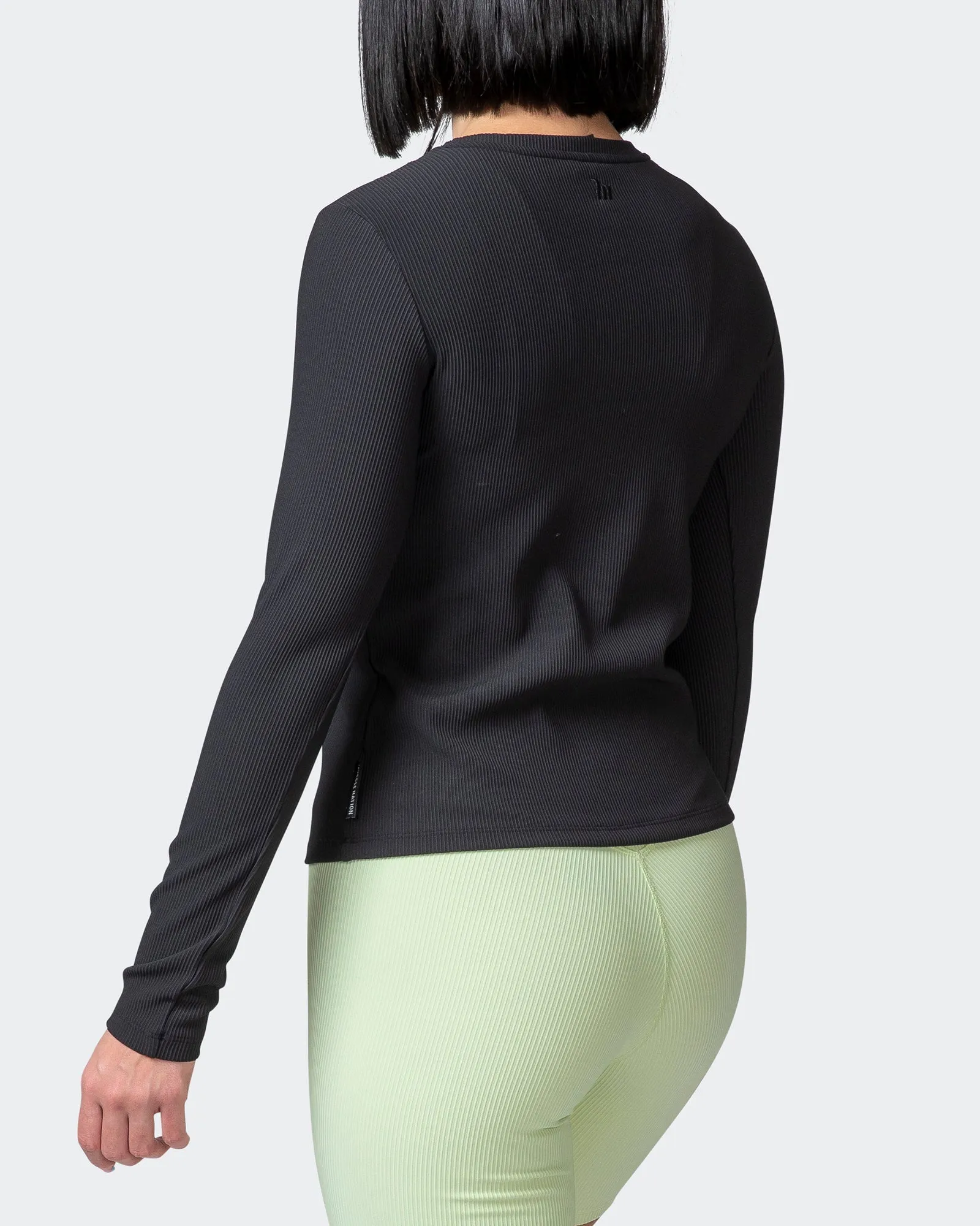 Classic Ribbed Long Sleeve Top - Black sold by Muscle Nation product image thumbnail 5
