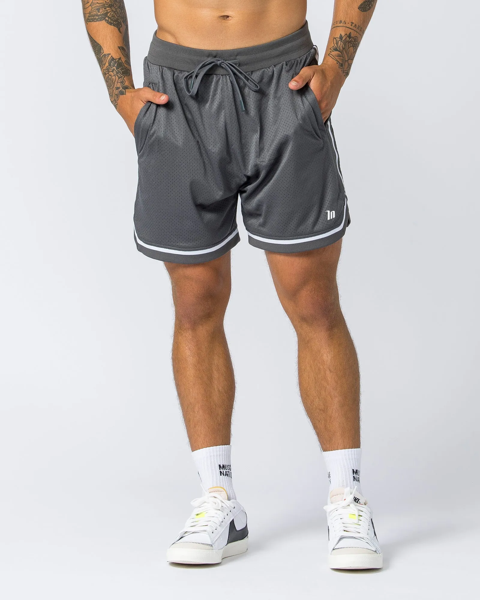 Mens 5" Basketball Shorts - Tornado sold by Muscle Nation