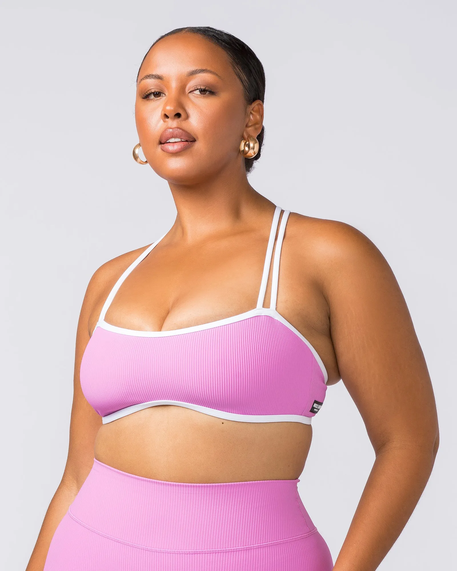 Curves Rib Bralette - Fondant Pink sold by Muscle Nation